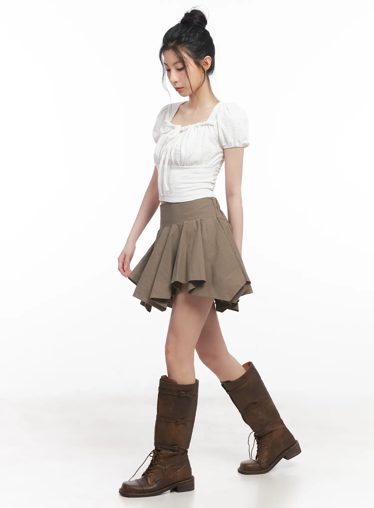 Asymmetric Ruffle Mini Skirt CU510 - Image 4