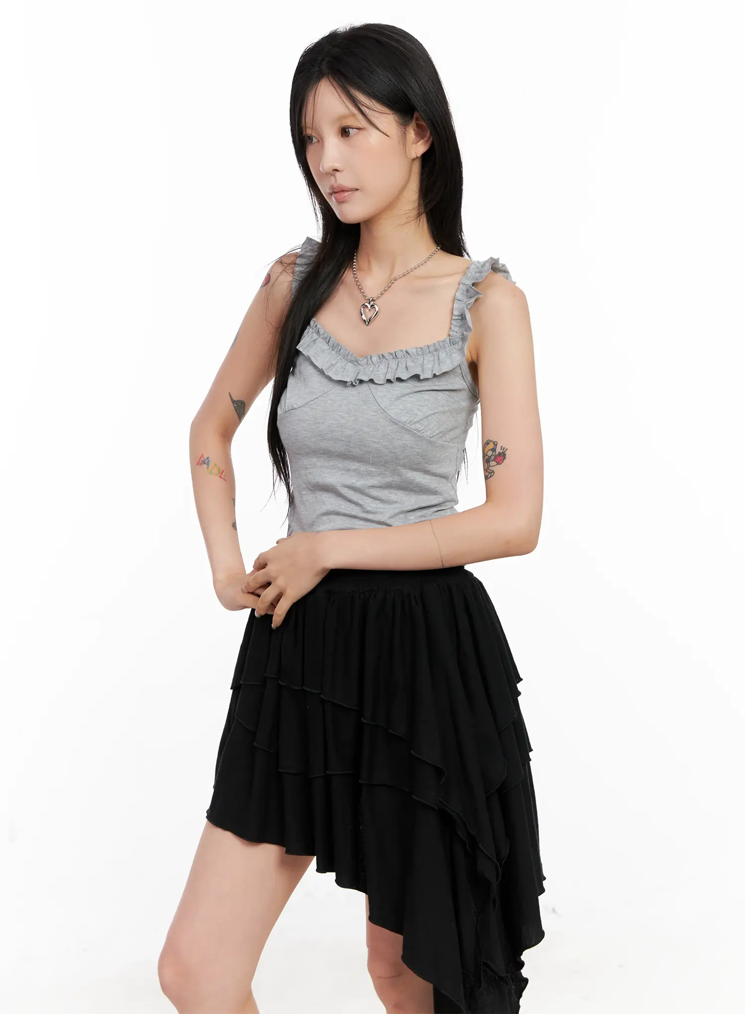 Asymmetric Ruffle Sleeveless Top CL528 - Image 12