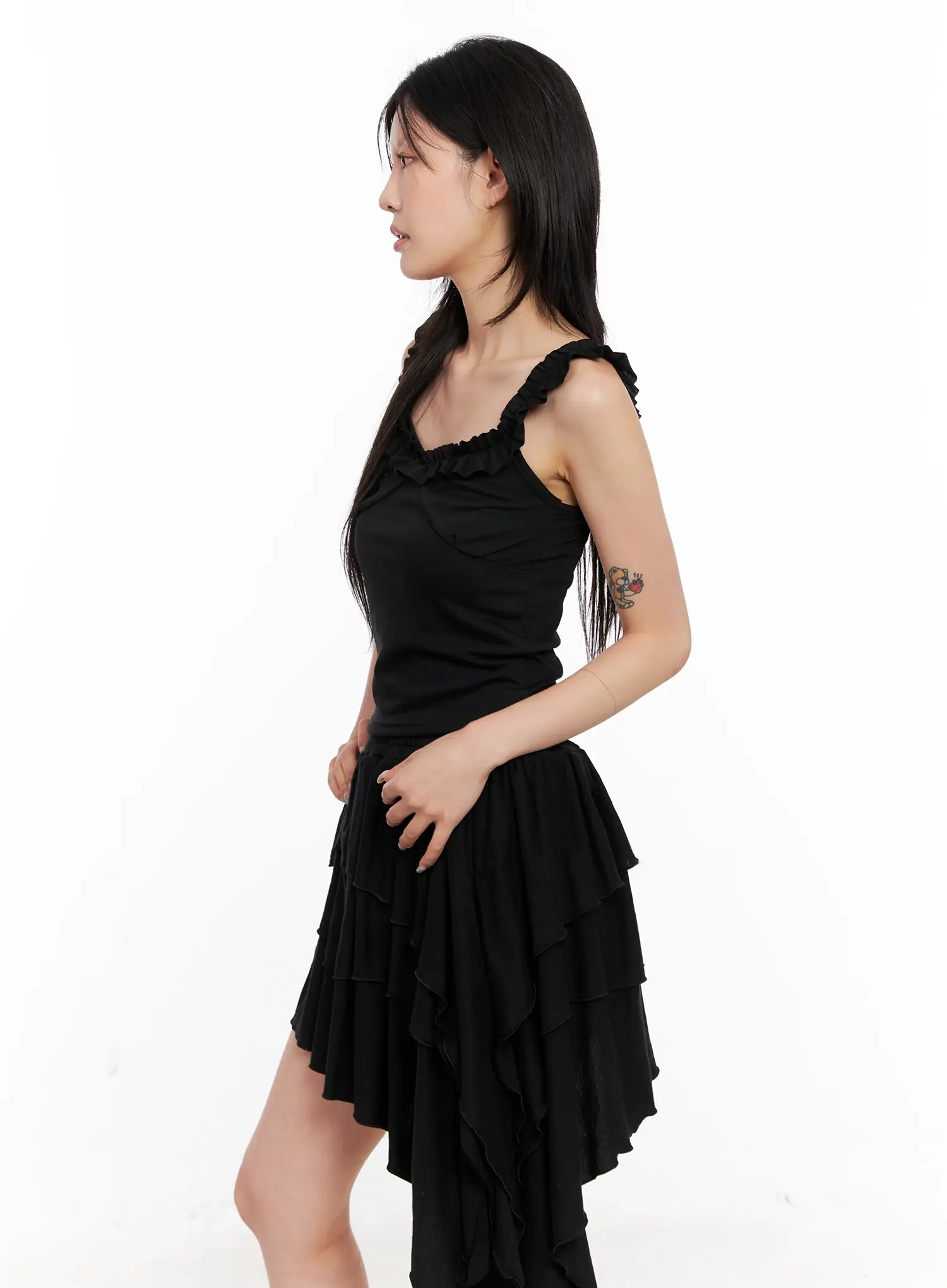 Asymmetric Ruffle Sleeveless Top CL528 - Image 6
