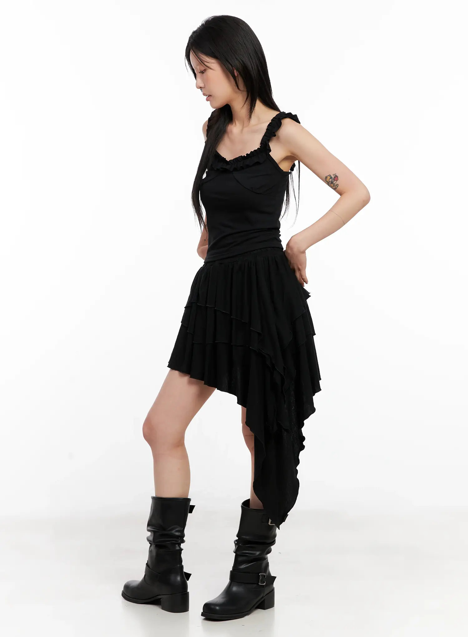 Asymmetric Ruffle Sleeveless Top CL528 - Image 7