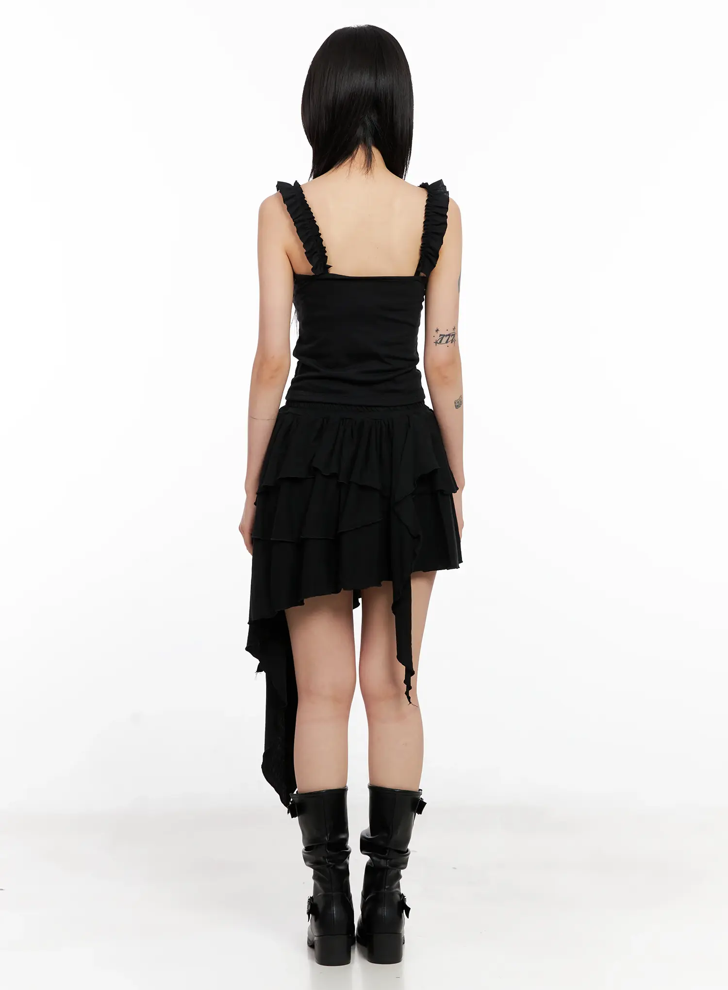 Asymmetric Ruffle Sleeveless Top CL528 - Image 9