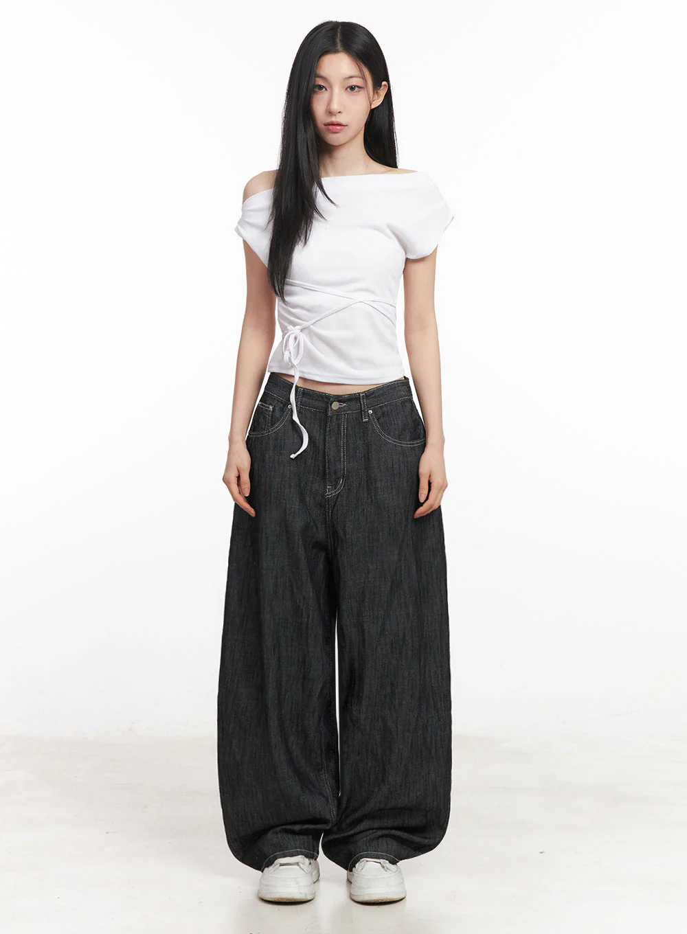 Asymmetric Short Sleeve Wrap Shirt IY516 - Image 5