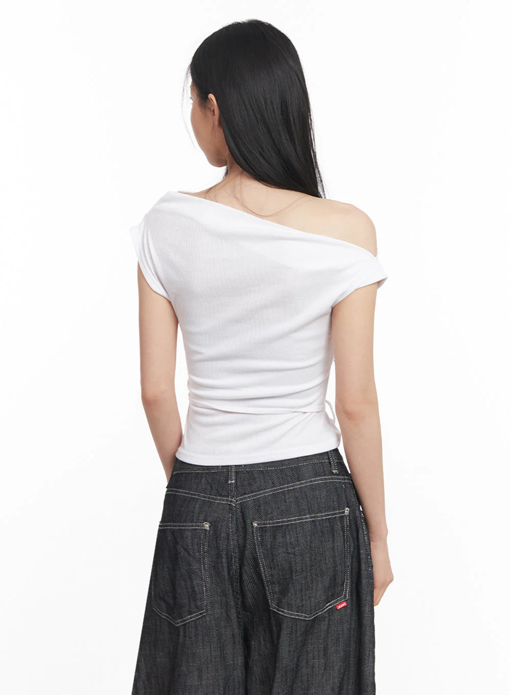 Asymmetric Short Sleeve Wrap Shirt IY516 - Image 8