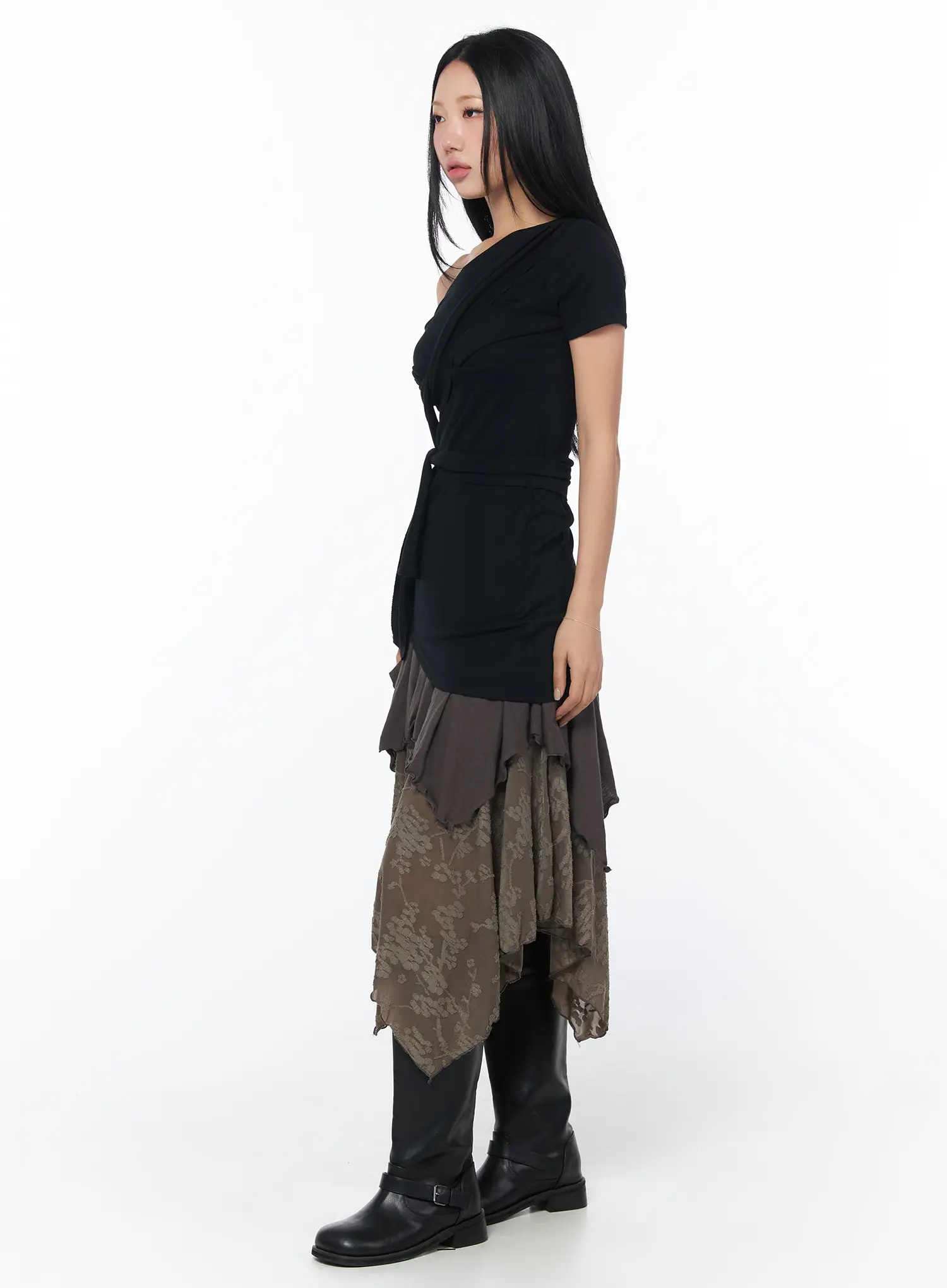Asymmetric Tie Wrap Top CY513 - Image 4
