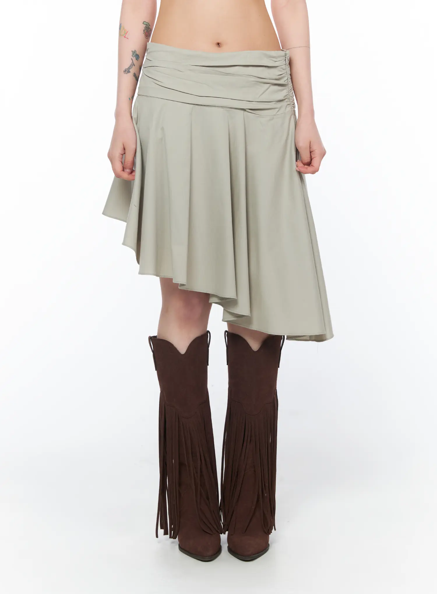 Asymmetrical Flare Midi Skirt CA524 - Image 11
