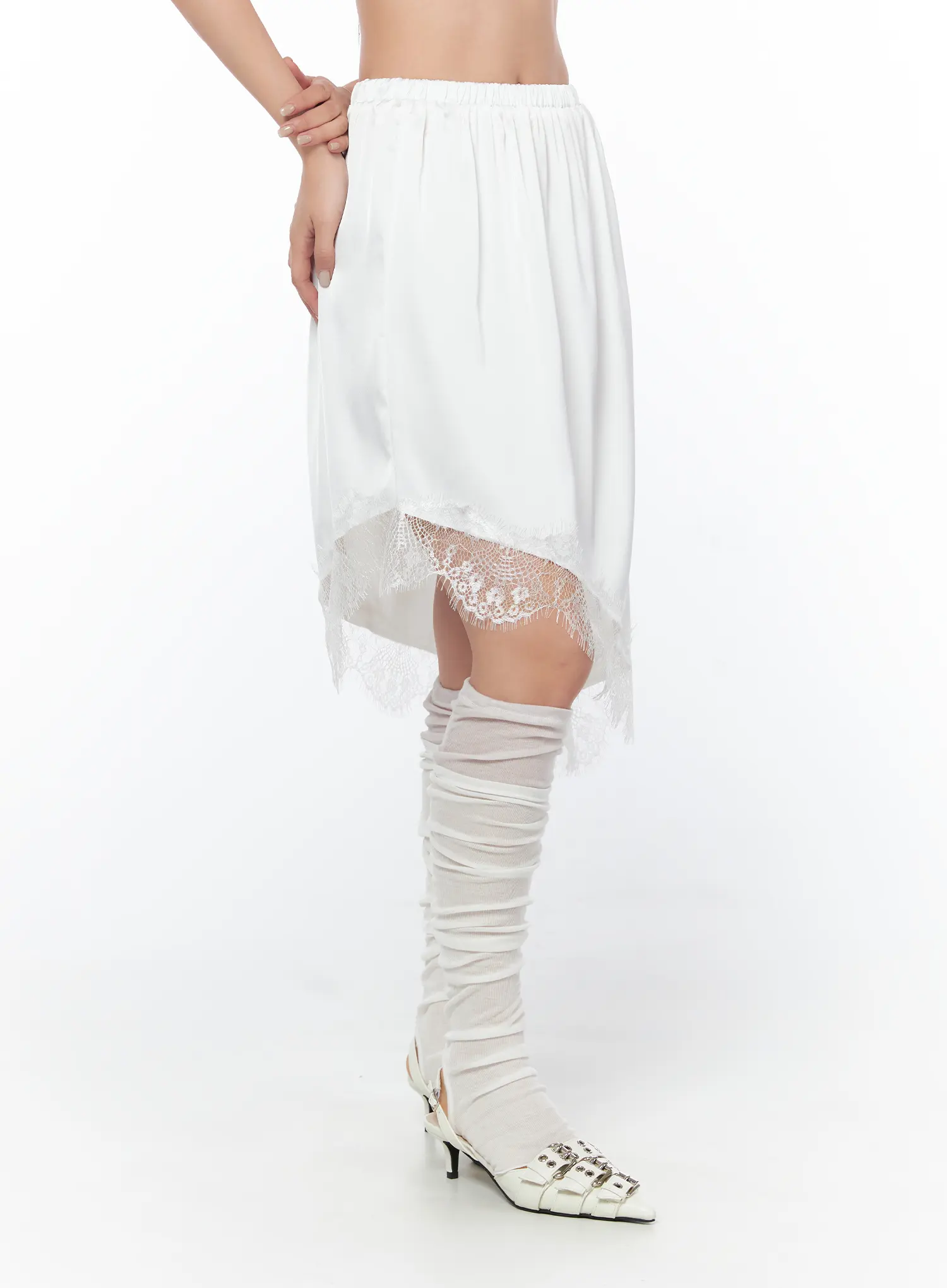 Asymmetrical Lace Midi Skirt CY512 - Image 3