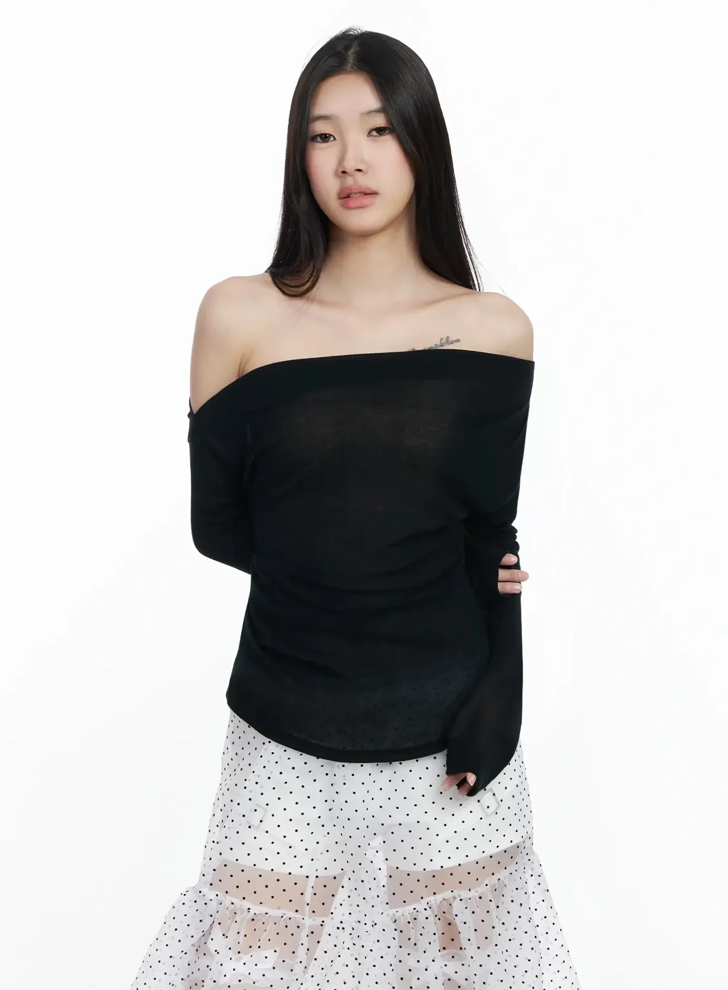 Asymmetrical Off-Shoulder Top IM504 - Image 3