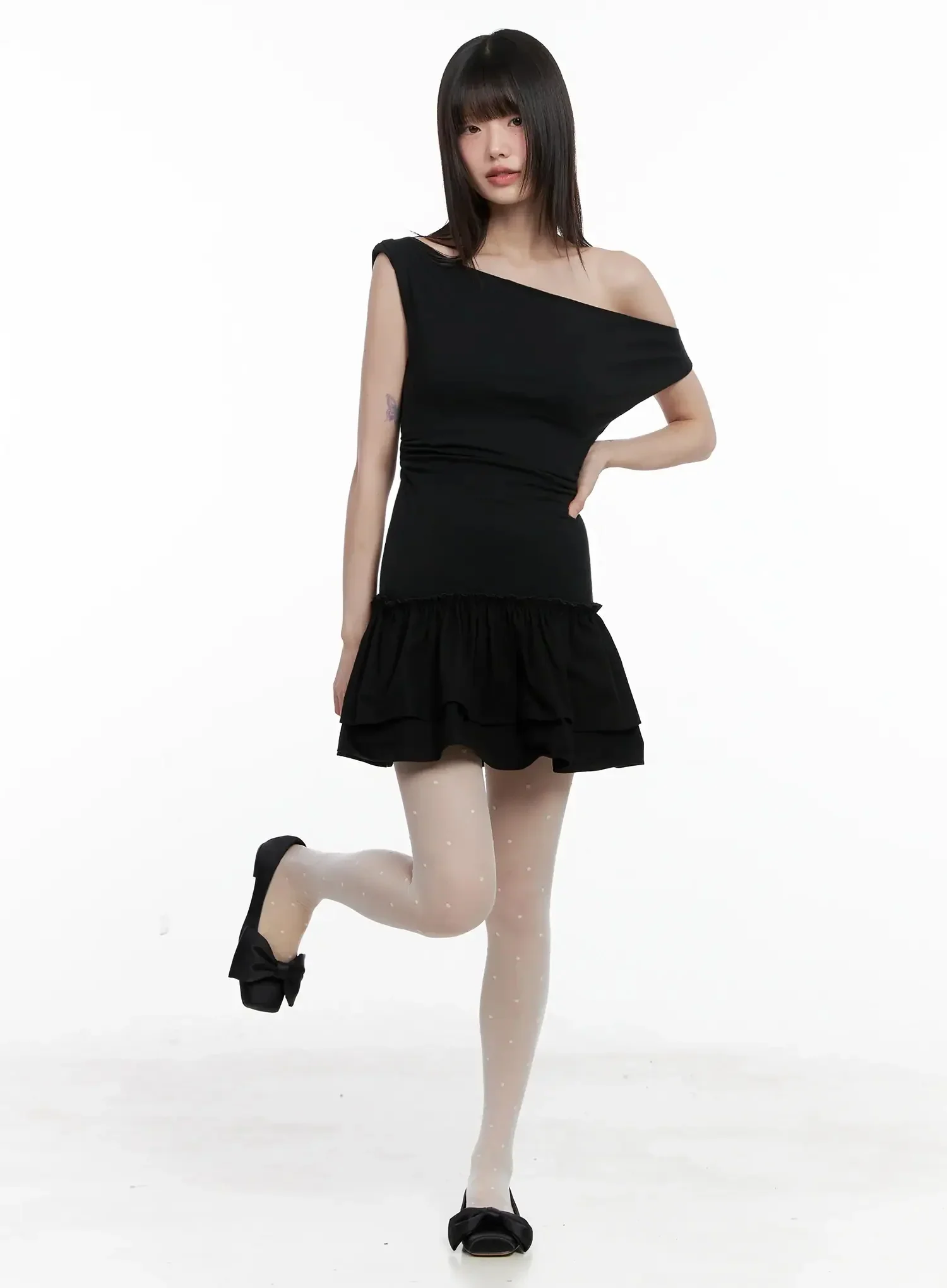Asymmetrical Ruffle Off-Shoulder Dress IL531 - Image 12