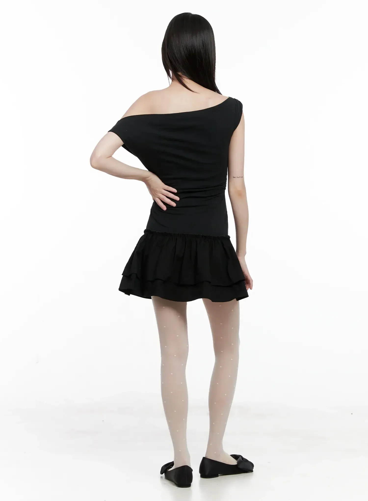 Asymmetrical Ruffle Off-Shoulder Dress IL531 - Image 14