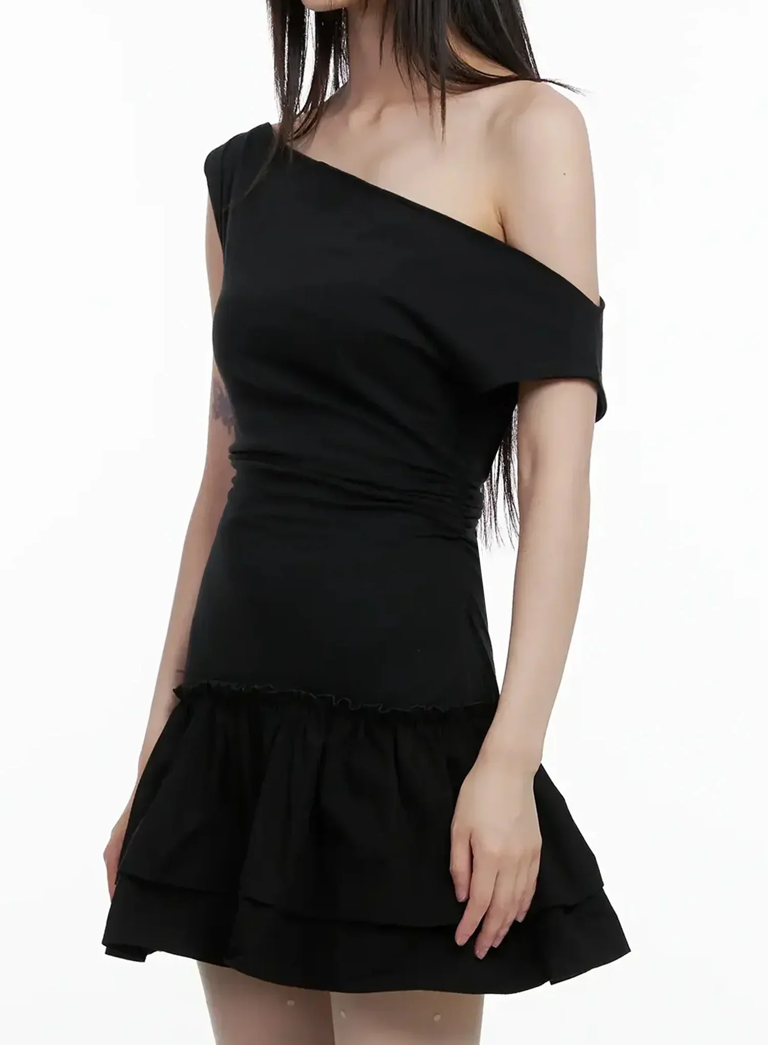 Asymmetrical Ruffle Off-Shoulder Dress IL531 - Image 3