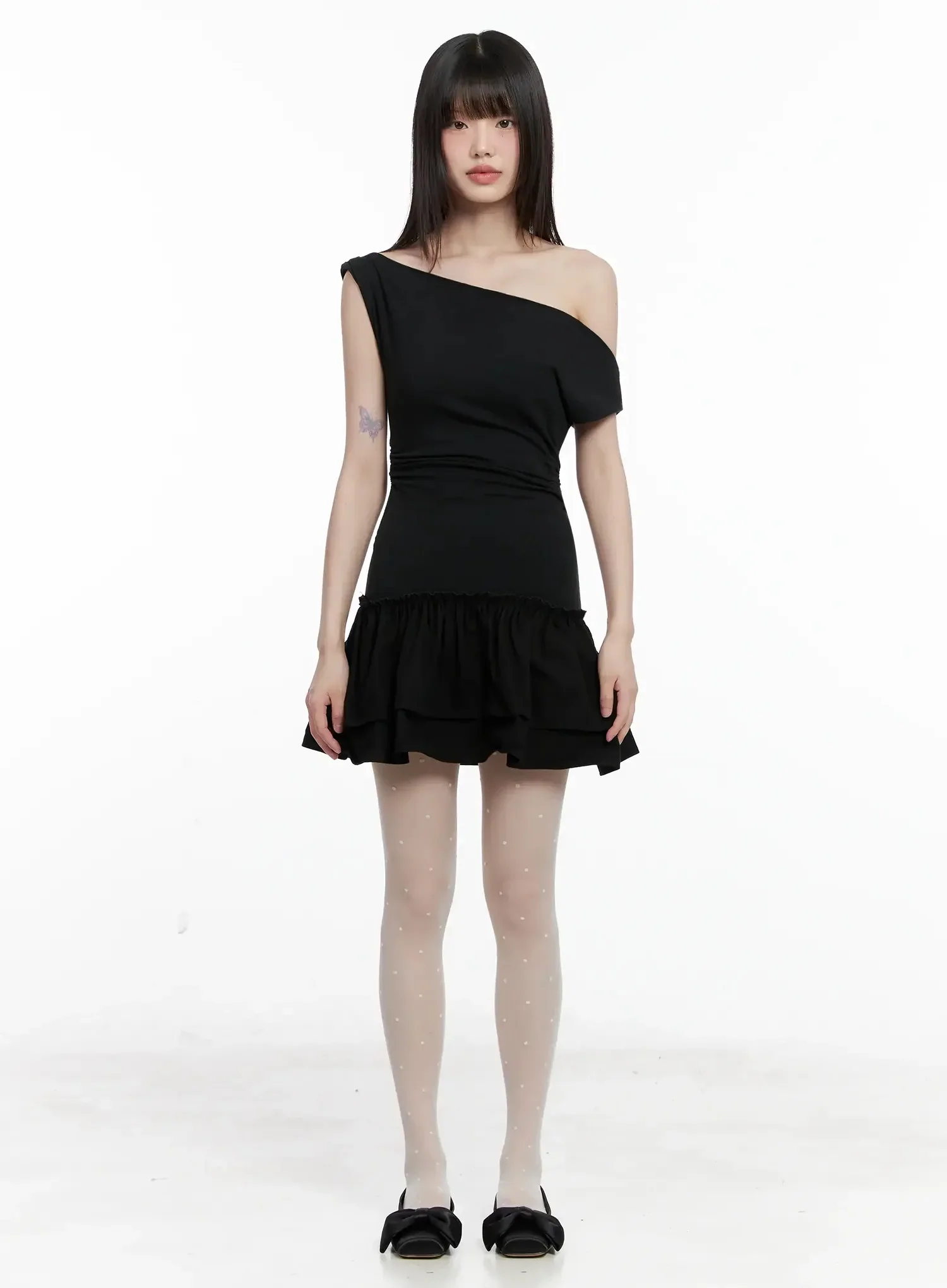 Asymmetrical Ruffle Off-Shoulder Dress IL531 - Image 4