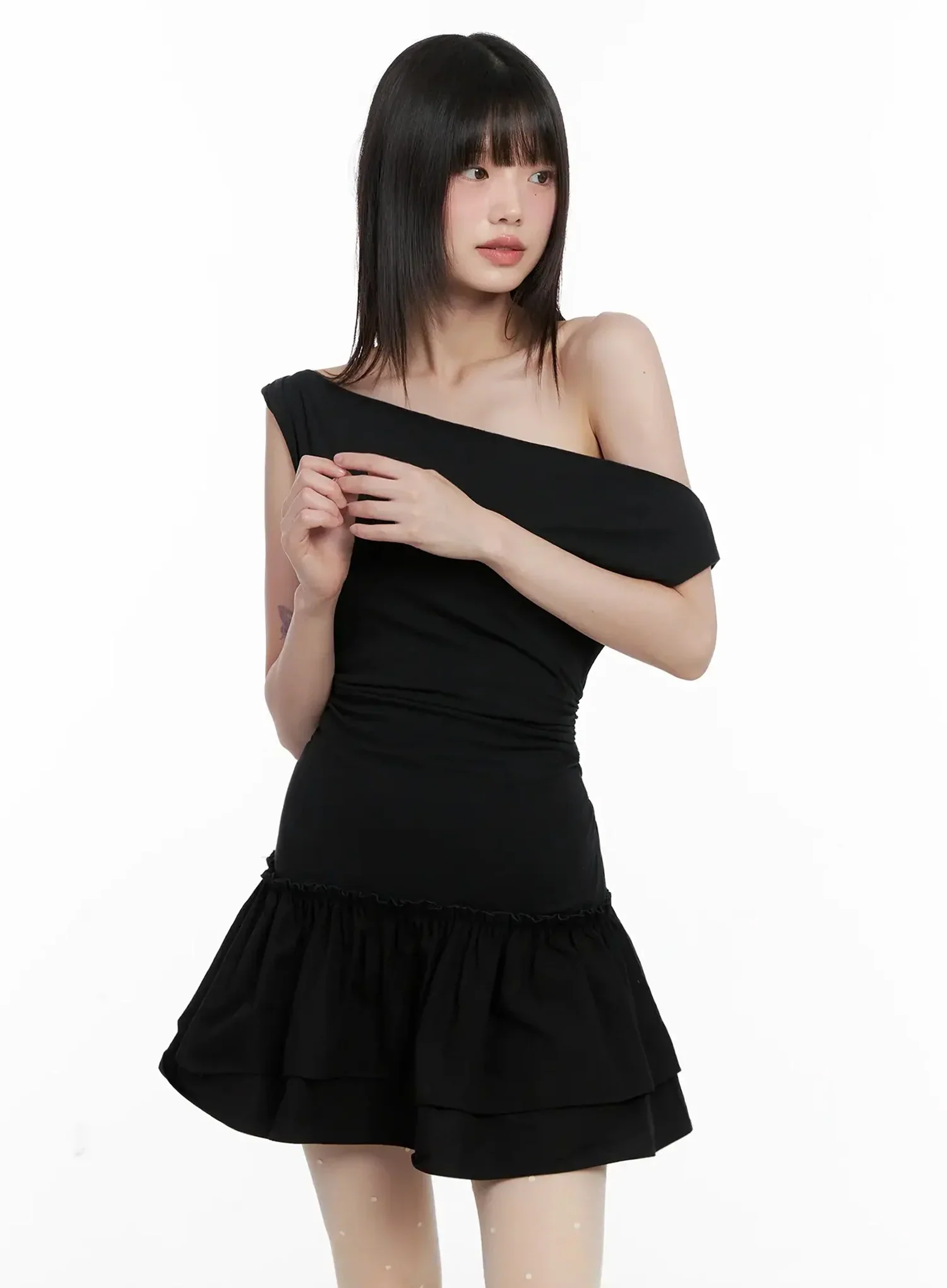 Asymmetrical Ruffle Off-Shoulder Dress IL531 - Image 8