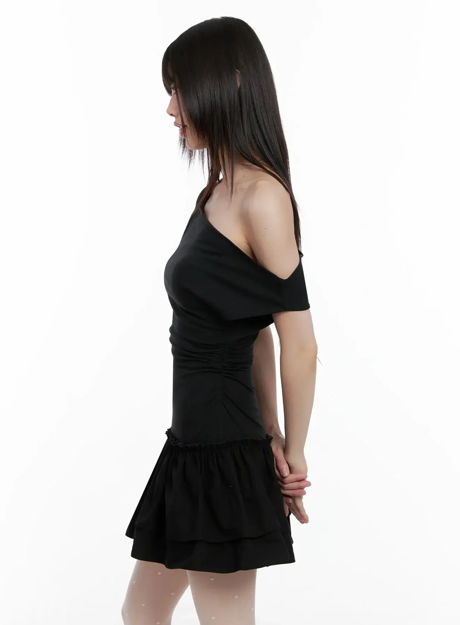 Asymmetrical Ruffle Off-Shoulder Dress IL531 - Image 9