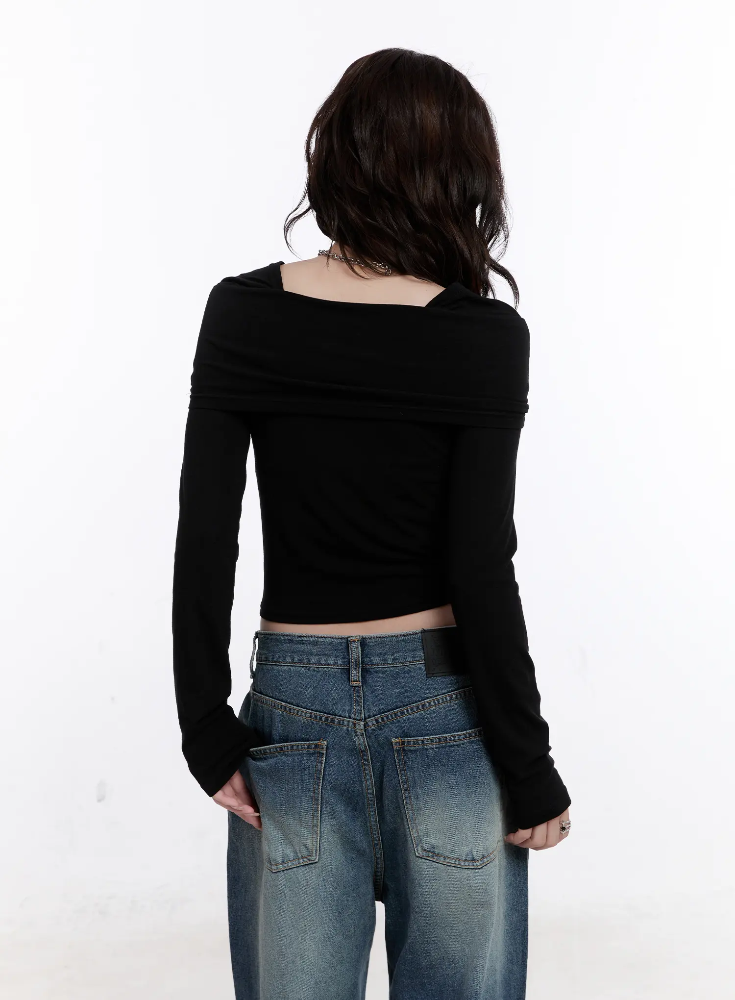 Asymmetrical Tie Detail Long Sleeve Top CO501 - Image 7