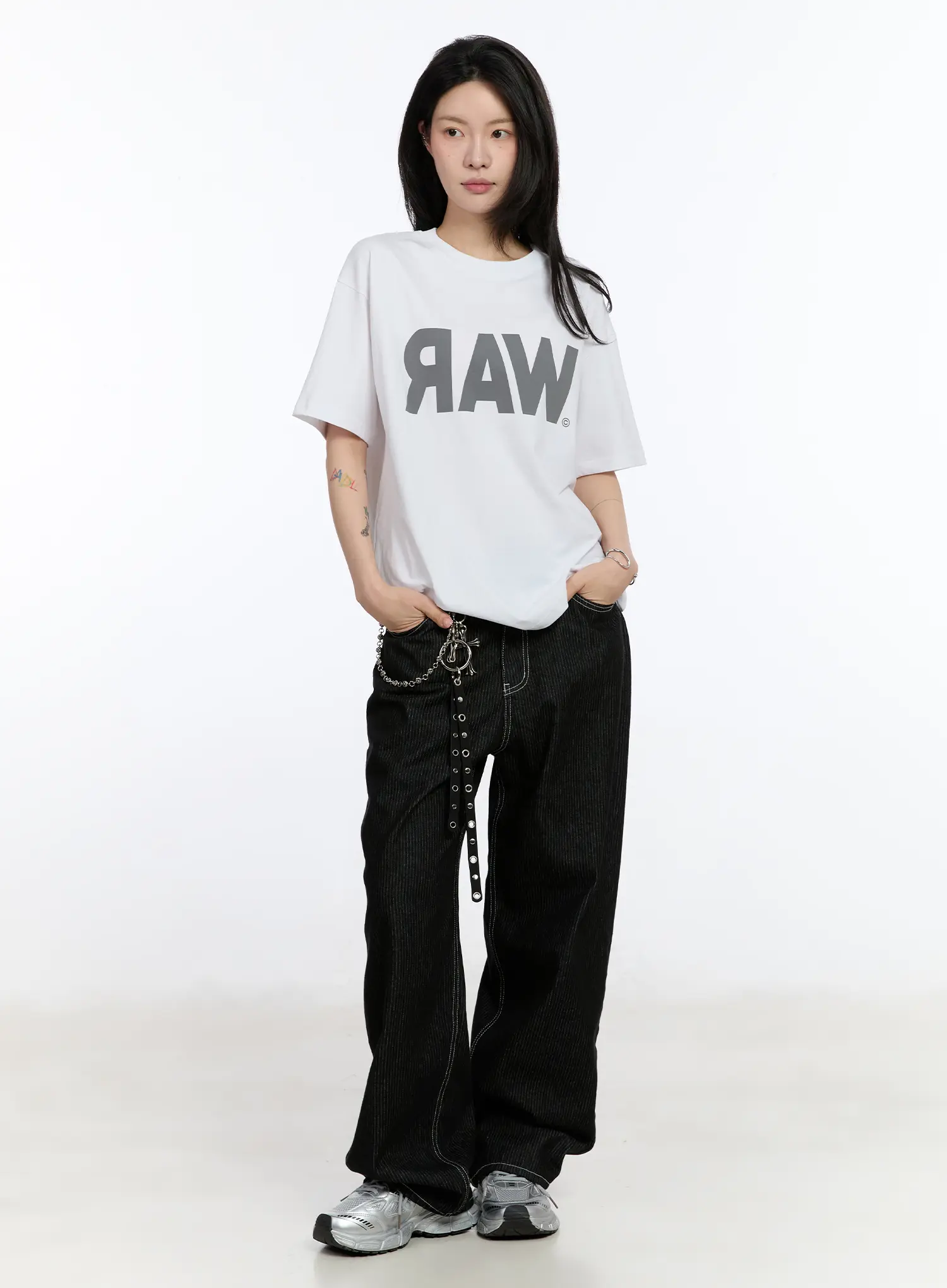 Athe Wide Stripe Jeans CA506 - Image 3