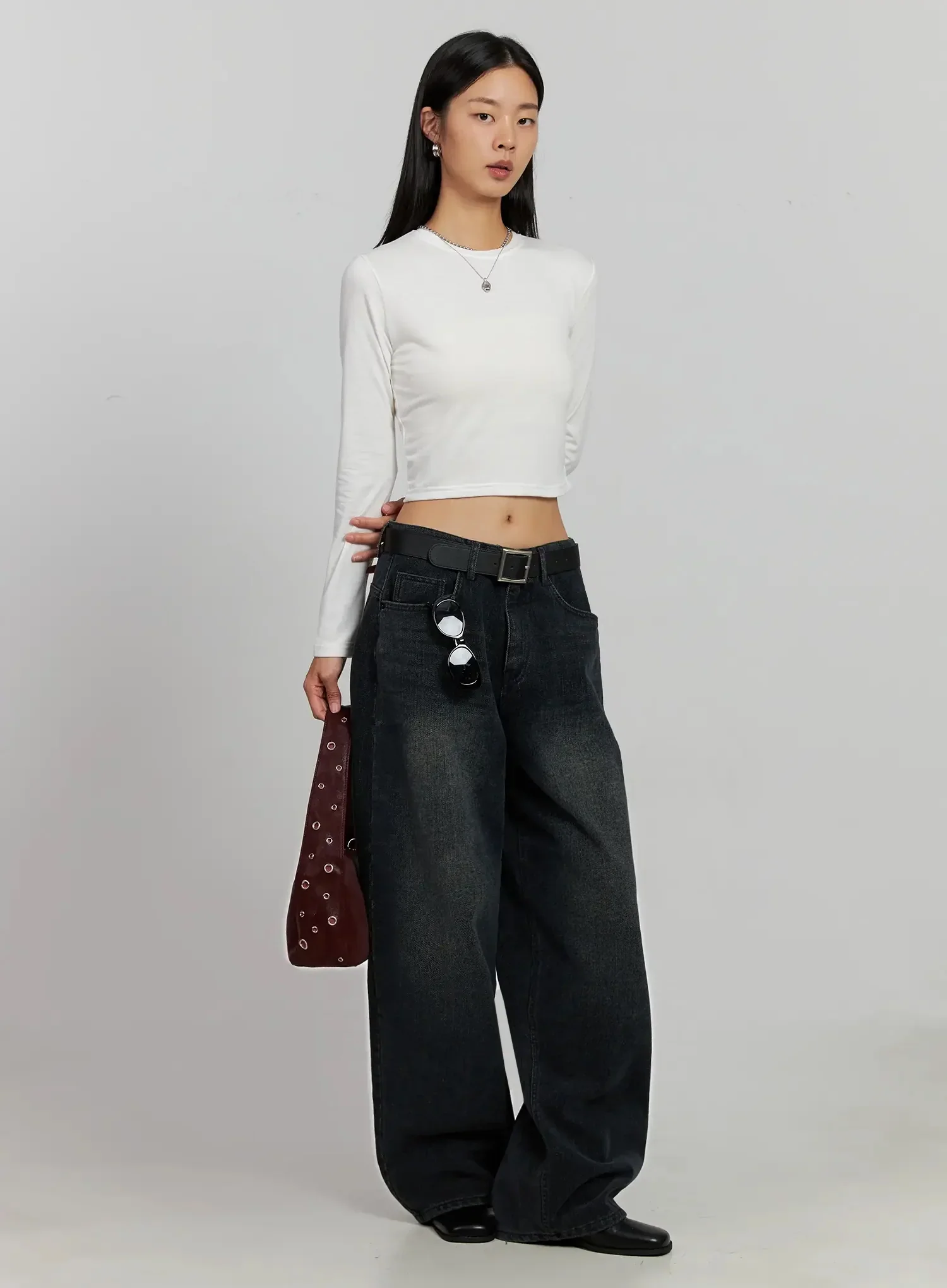 Aubree Washed Wide Jeans IJ502 - Image 2
