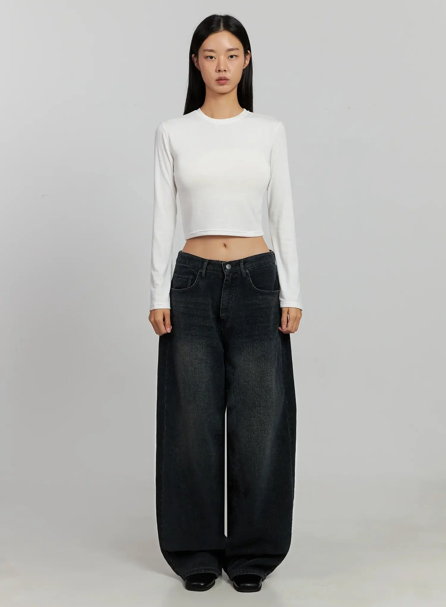 Aubree Washed Wide Jeans IJ502 - Image 7