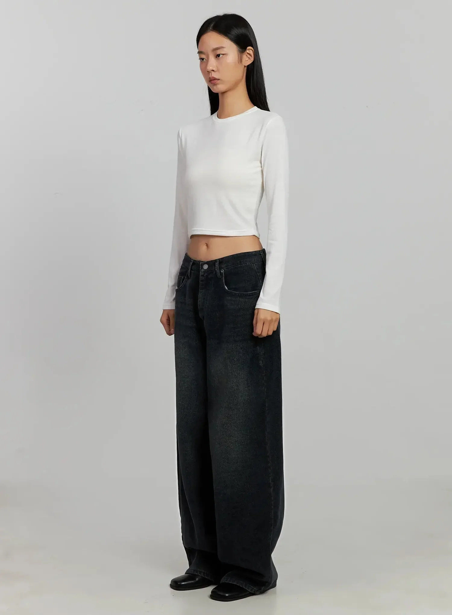 Aubree Washed Wide Jeans IJ502 - Image 8