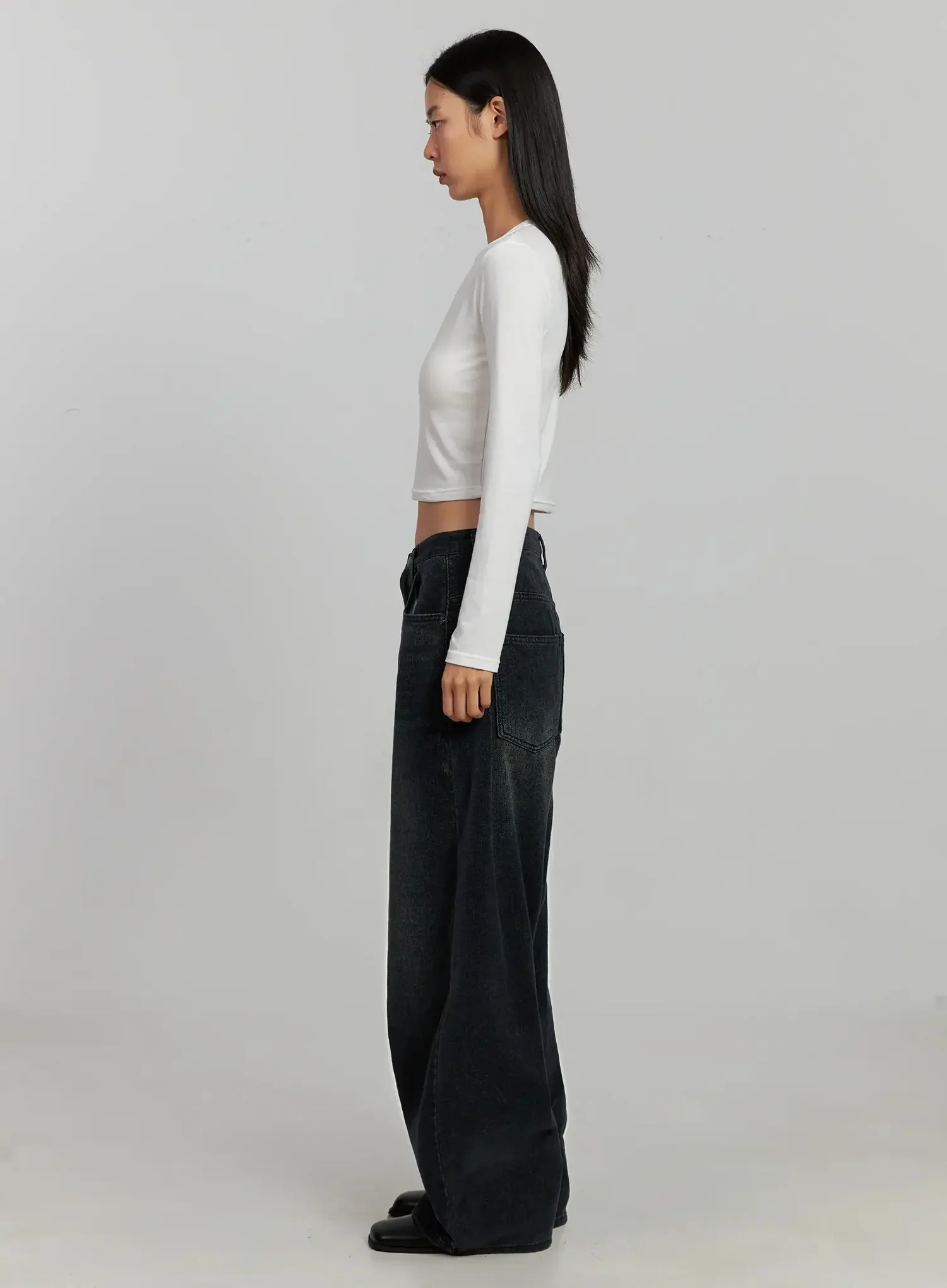 Aubree Washed Wide Jeans IJ502 - Image 9
