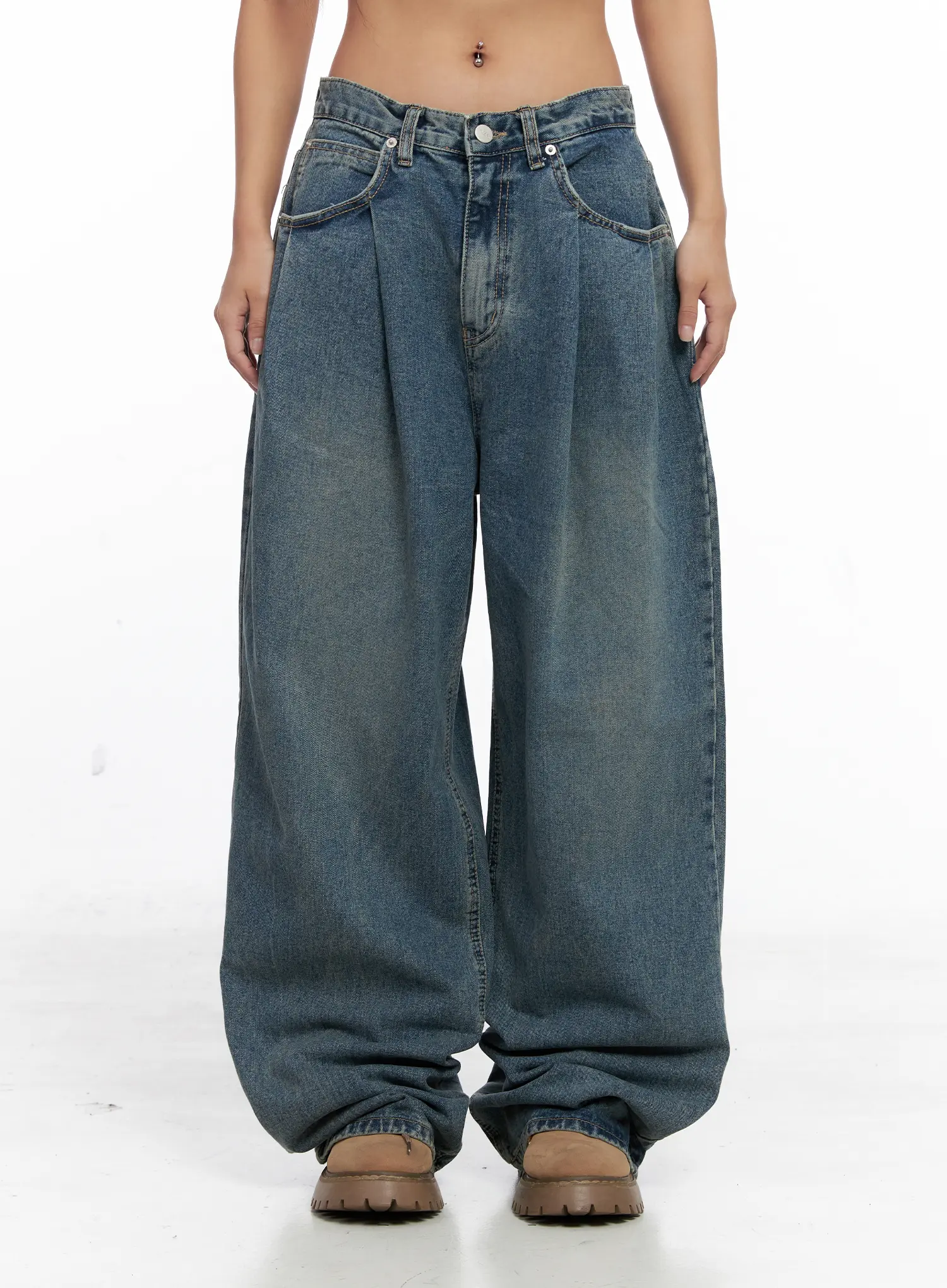 Aura Pleated Wide Jeans CS524 - Image 10
