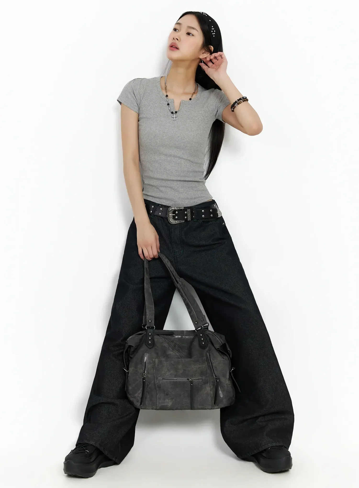 Ayah Casual Wide Leg Jeans IM530 - Image 2