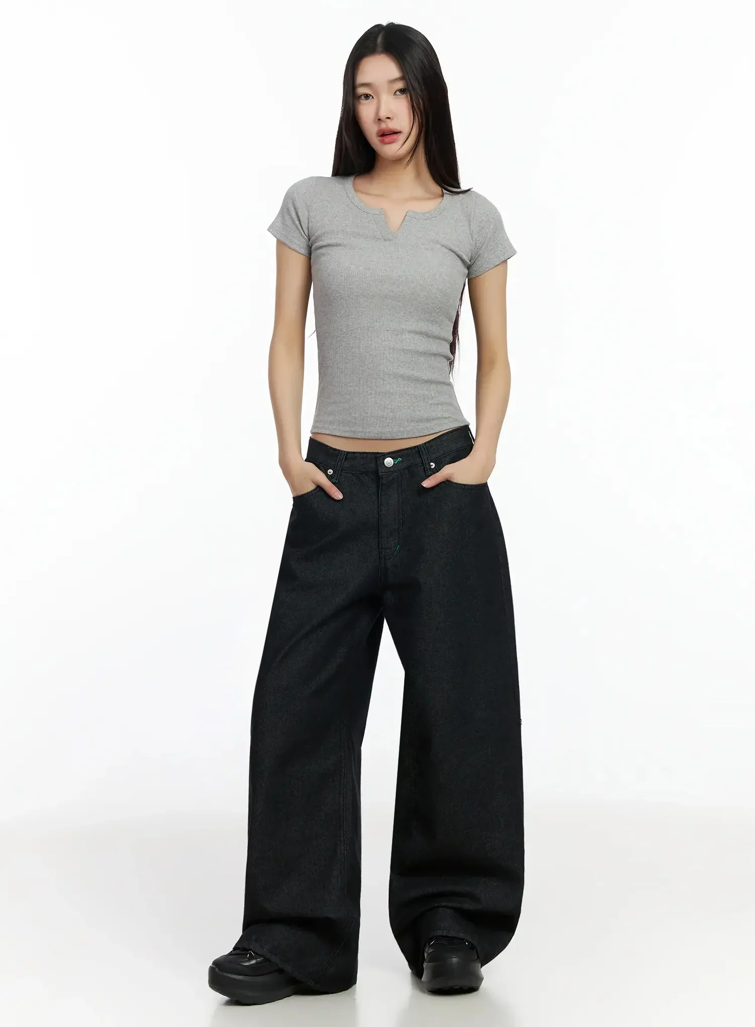 Ayah Casual Wide Leg Jeans IM530 - Image 3