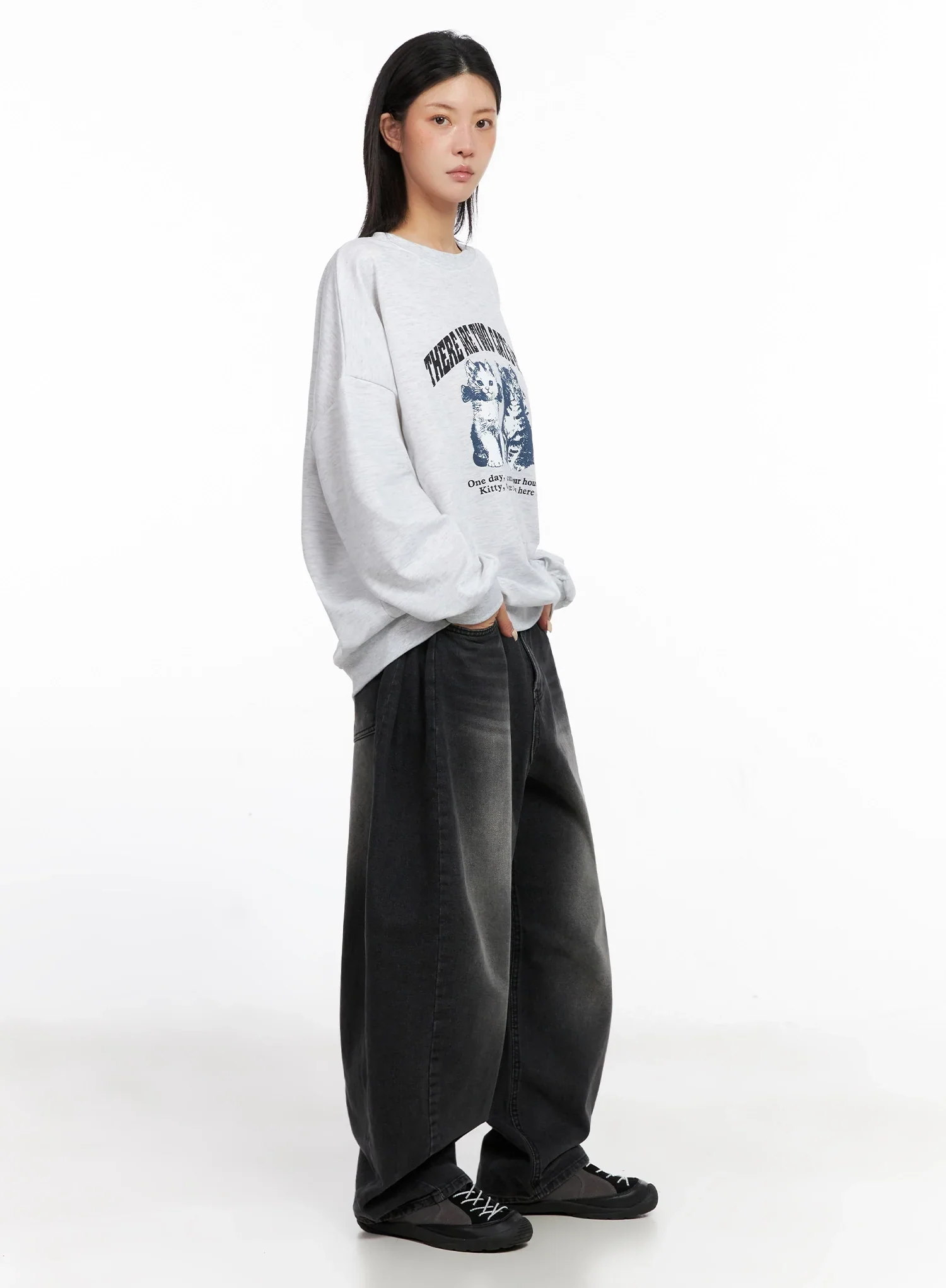 Ayra Dark Washed Baggy Jeans IS508 - Image 5