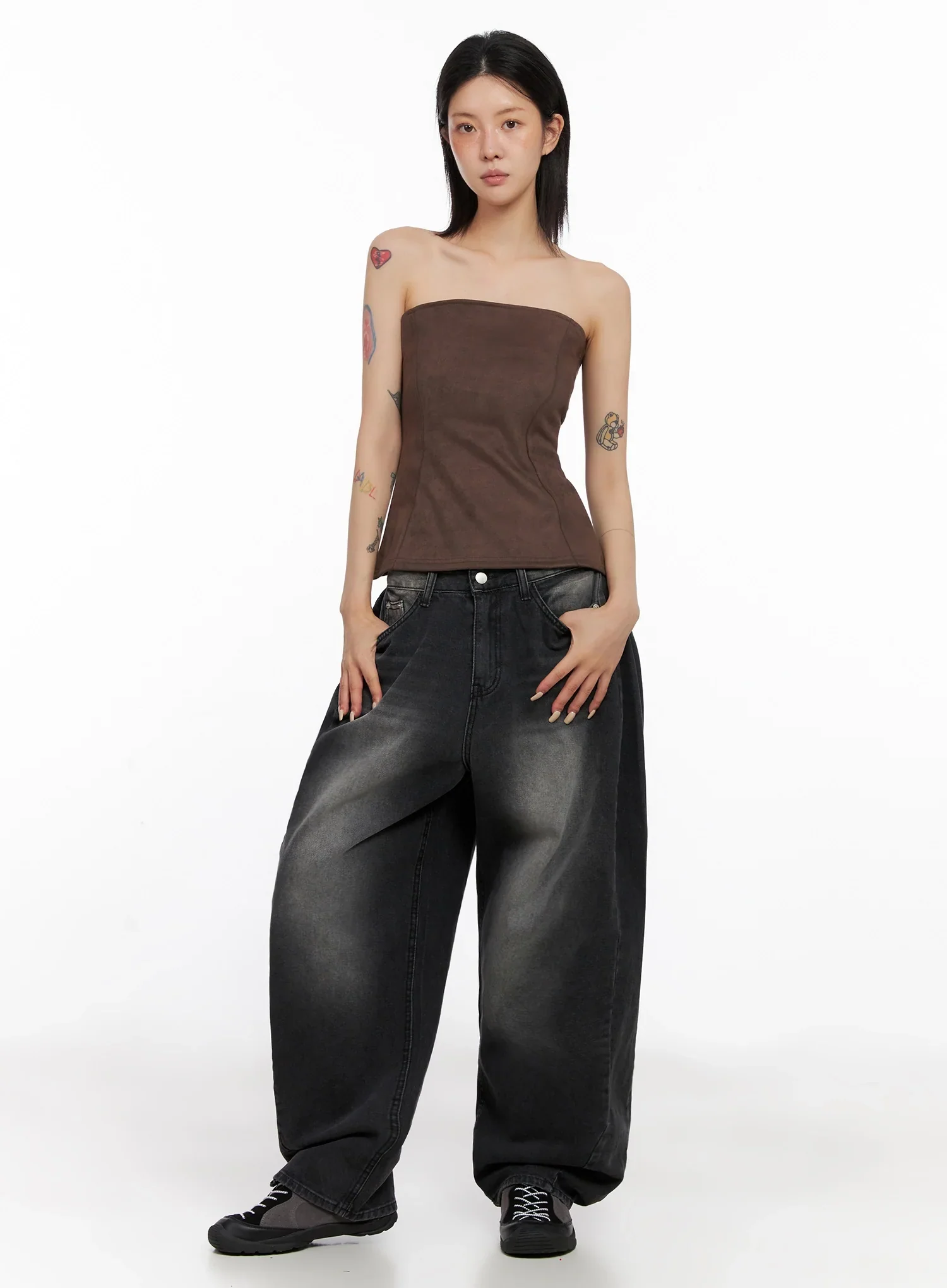 Ayra Dark Washed Baggy Jeans IS508 - Image 8