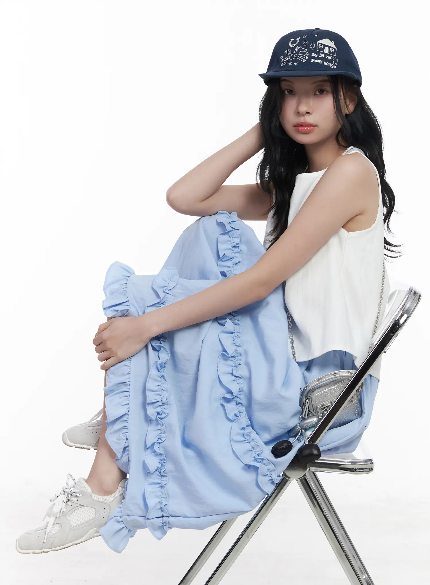 Back Button Sleeveless Top CA509