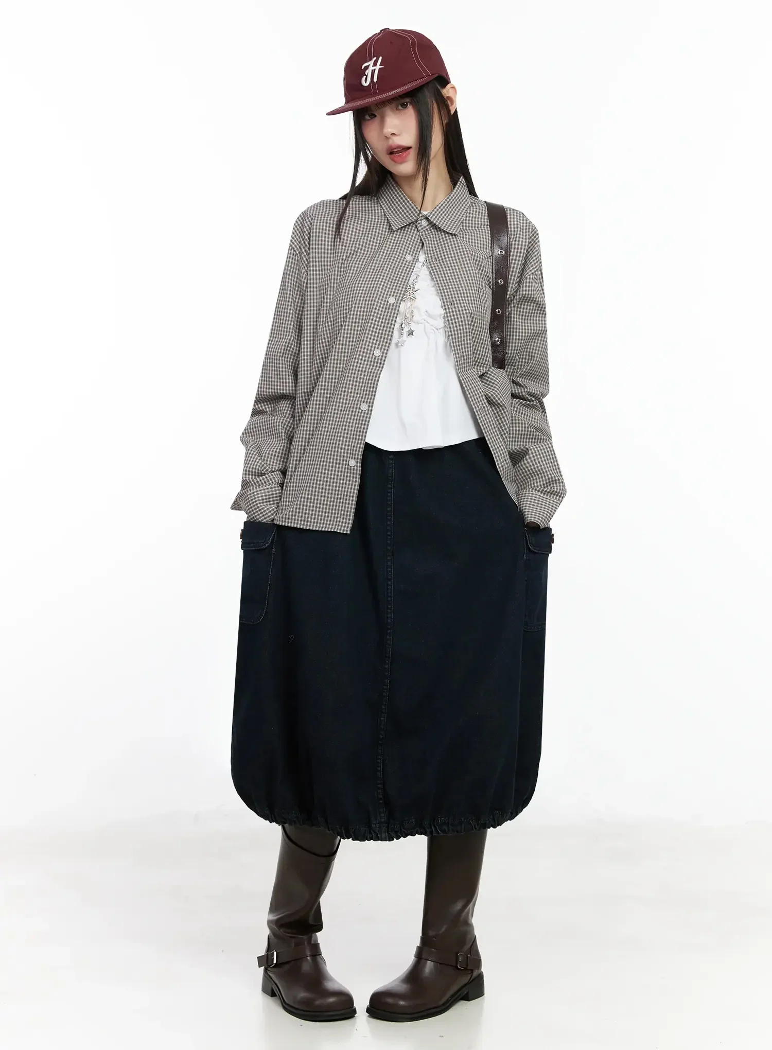 Balloon Denim Skirt IM530 - Image 2