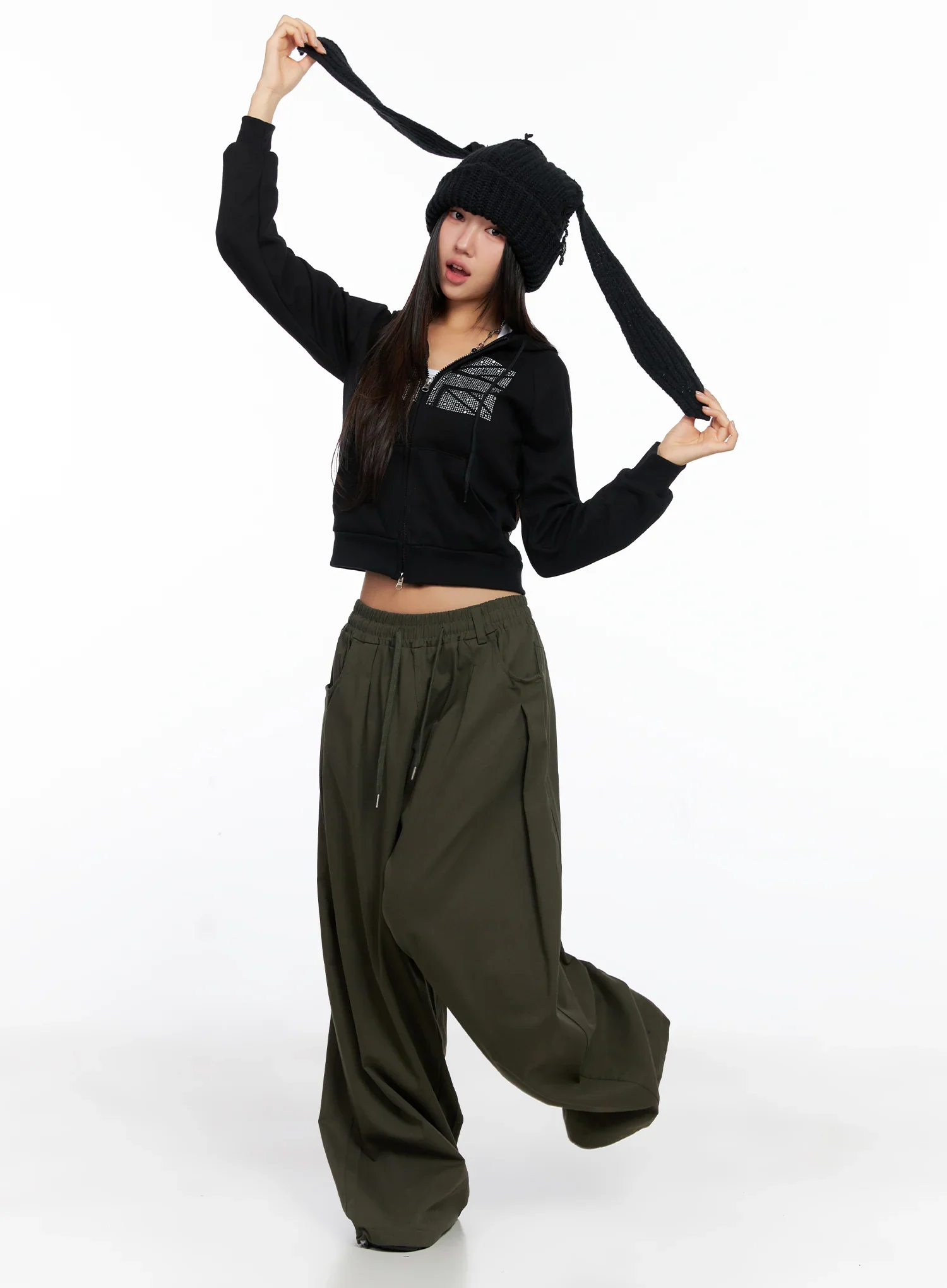 Balloon Wide Leg Cotton Pants CO515 - Image 2