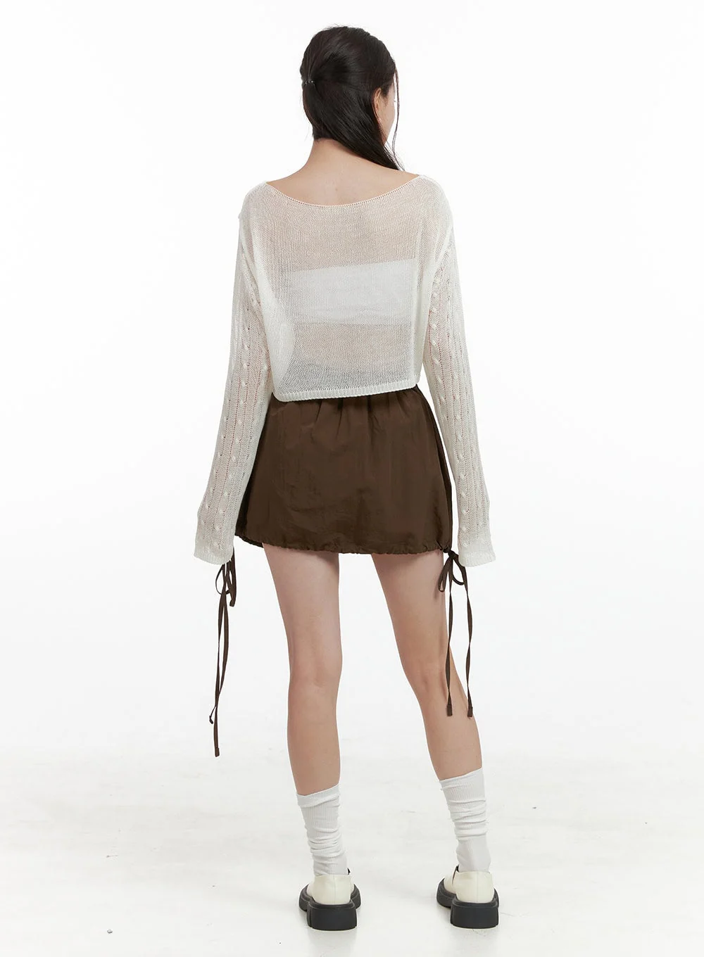 Banded Pintuck Mini Skirt OL417 - Image 5