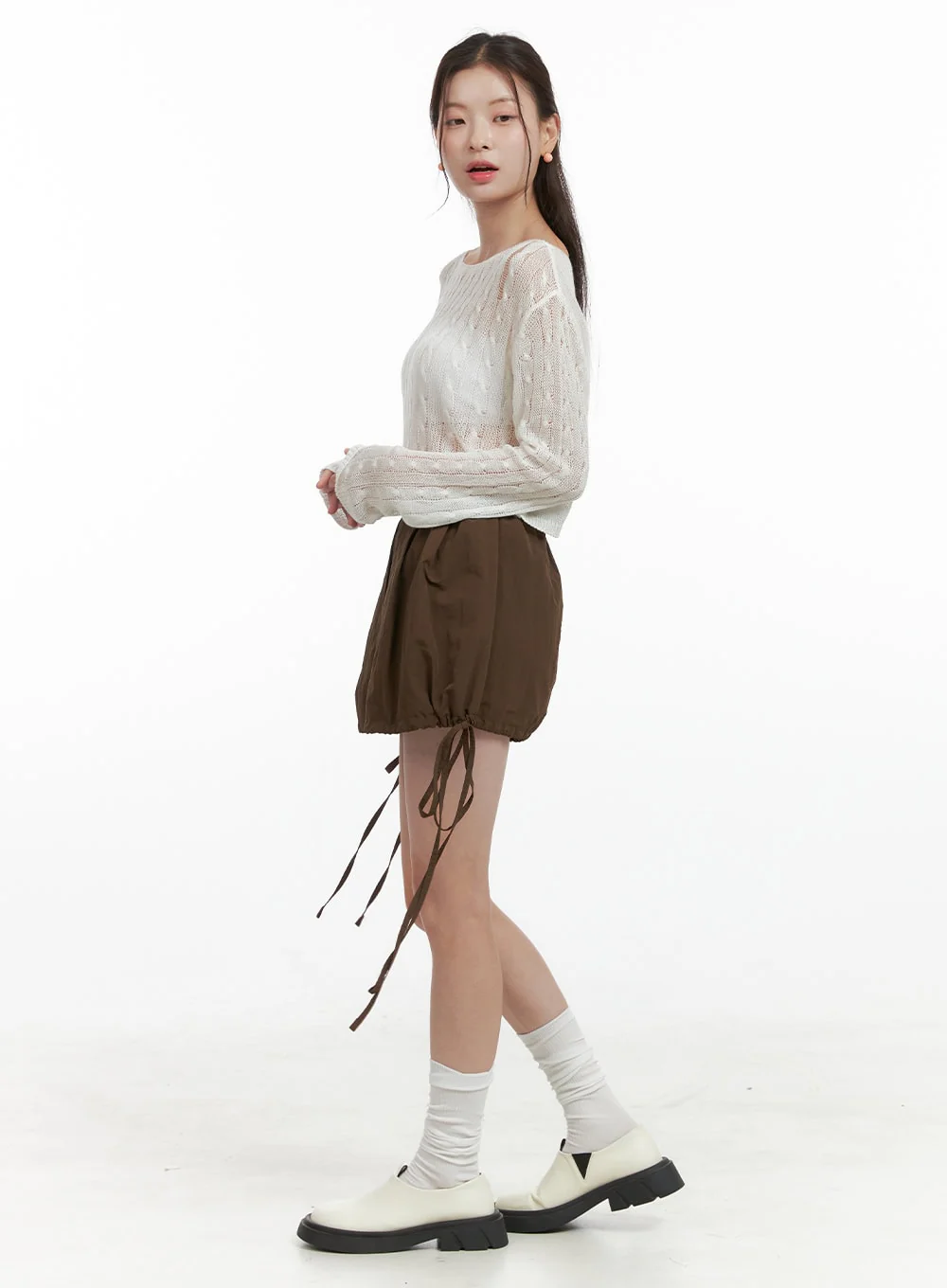 Banded Pintuck Mini Skirt OL417 - Image 6