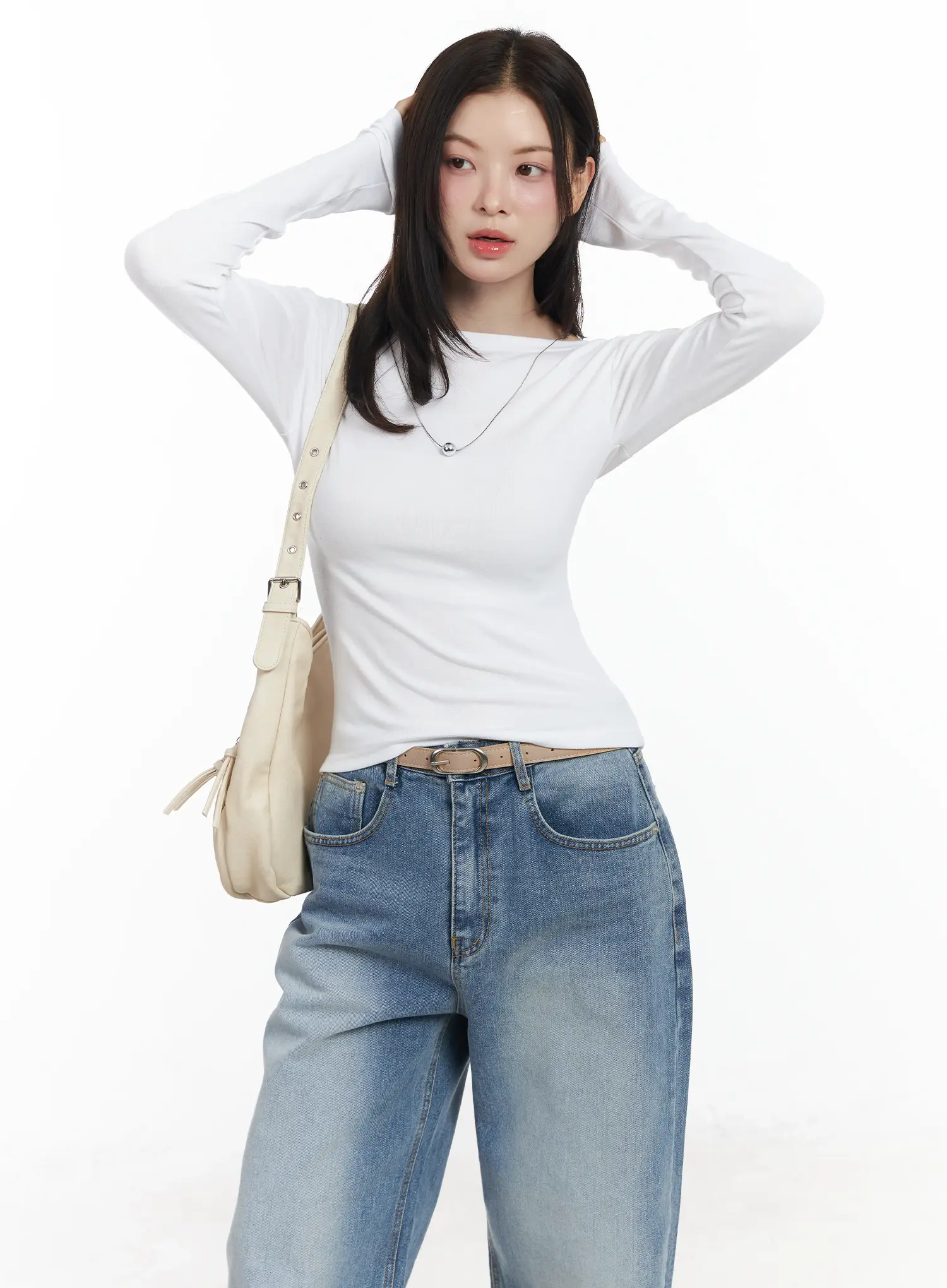 Basic Boat Neck Long Sleeve Top IF520