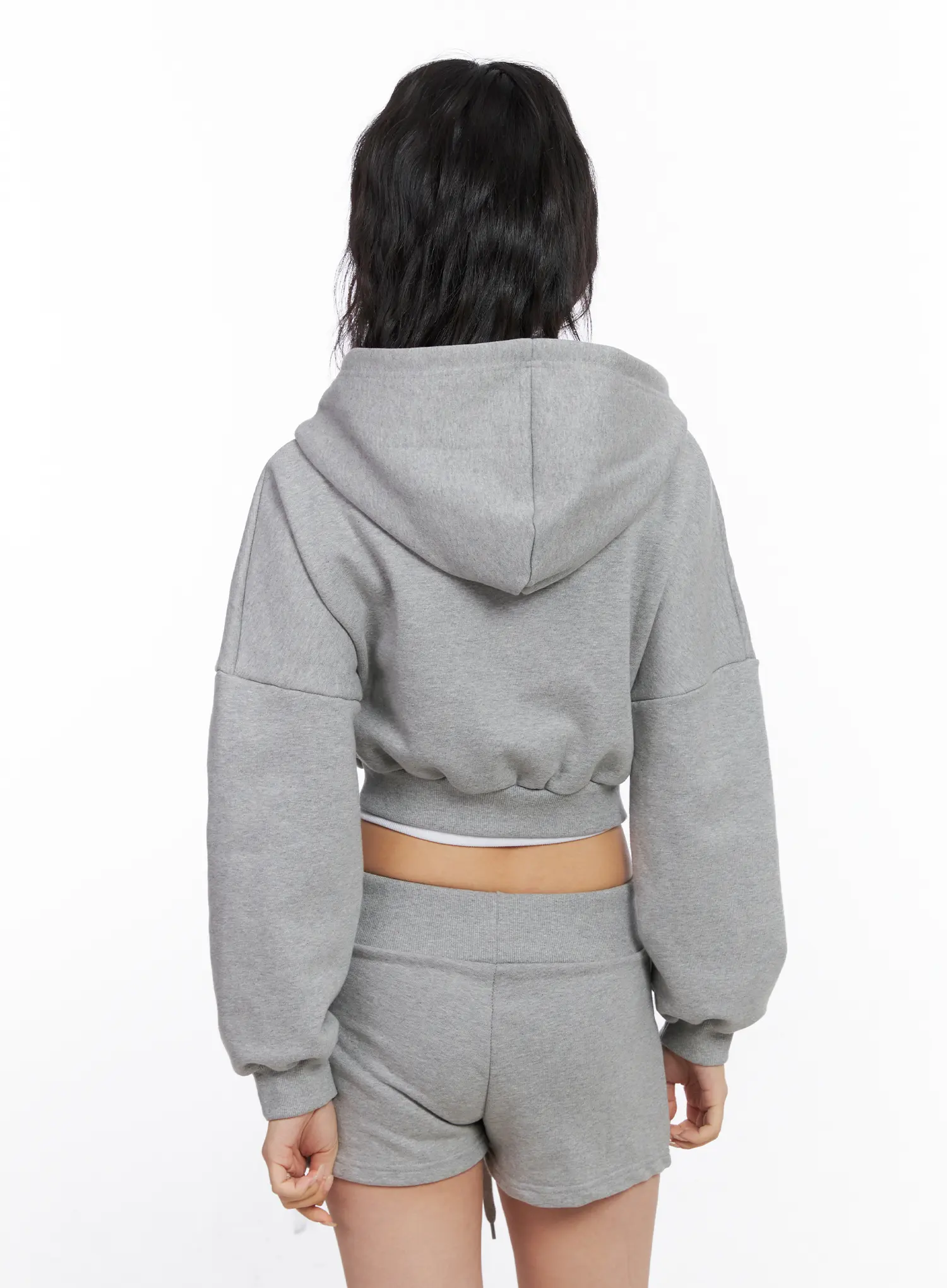 Basic Cropped Zip Hoodie CO507 - Image 6