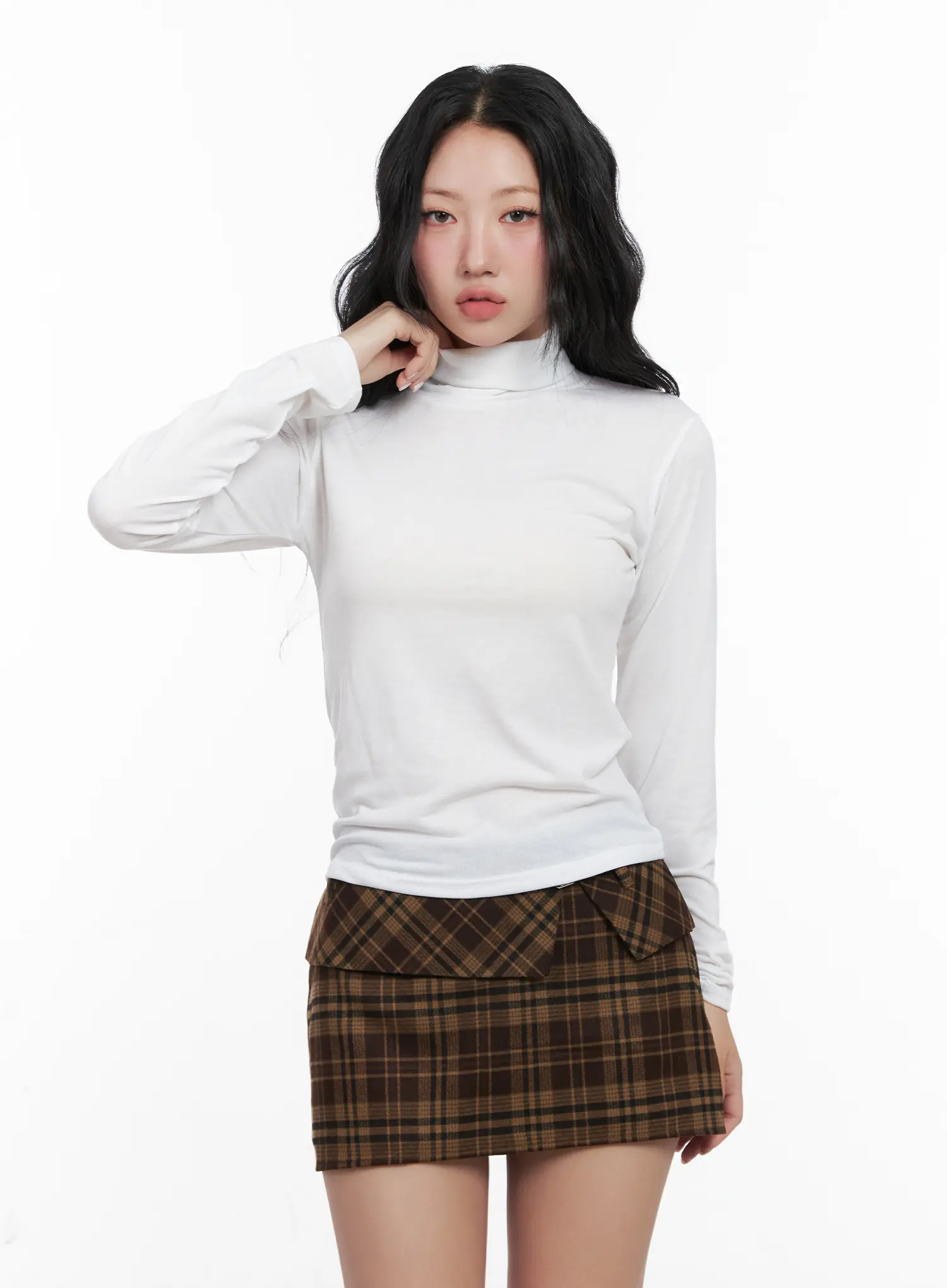 Basic Fleece Turtleneck Long Sleeve Top CN514 - Image 4
