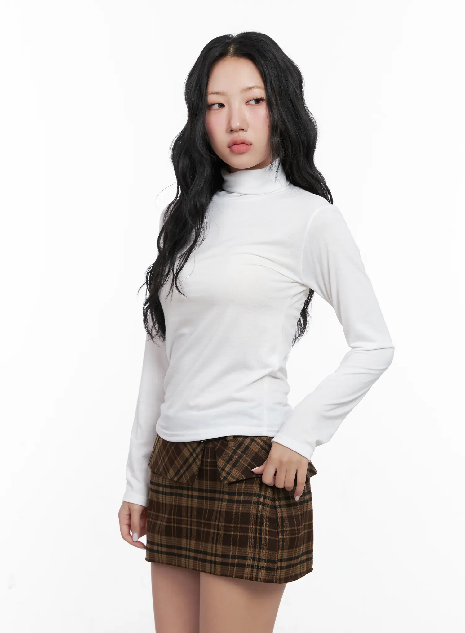 Basic Fleece Turtleneck Long Sleeve Top CN514 - Image 6