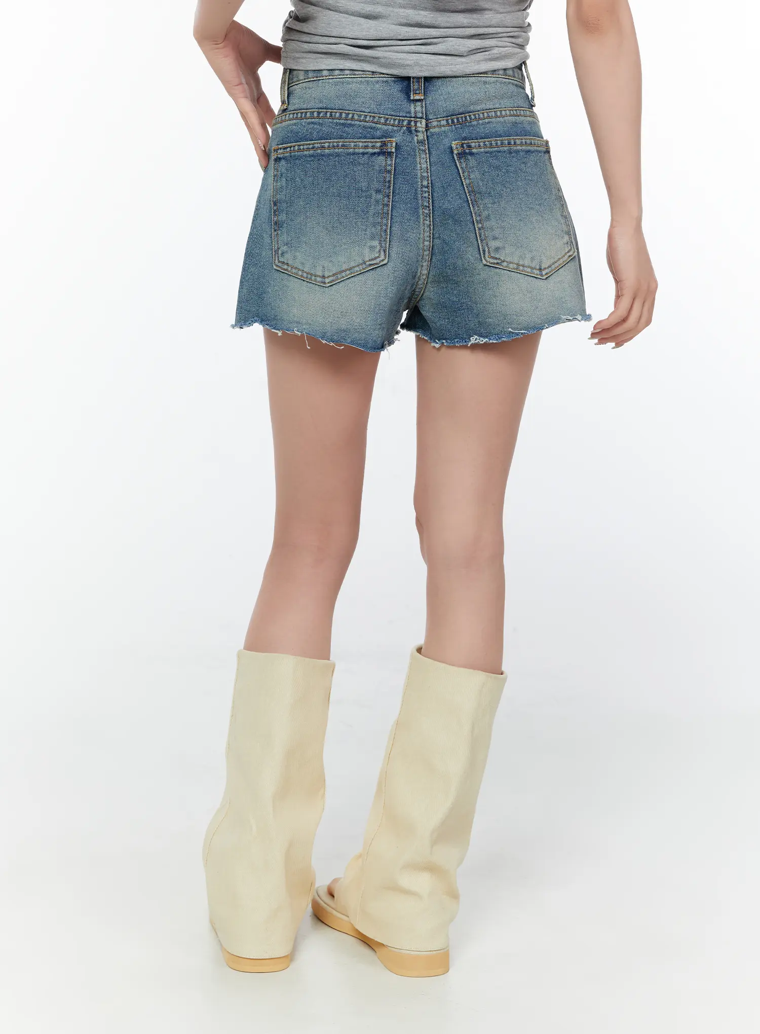 Basic High-Waist Denim Shorts CY514 - Image 7