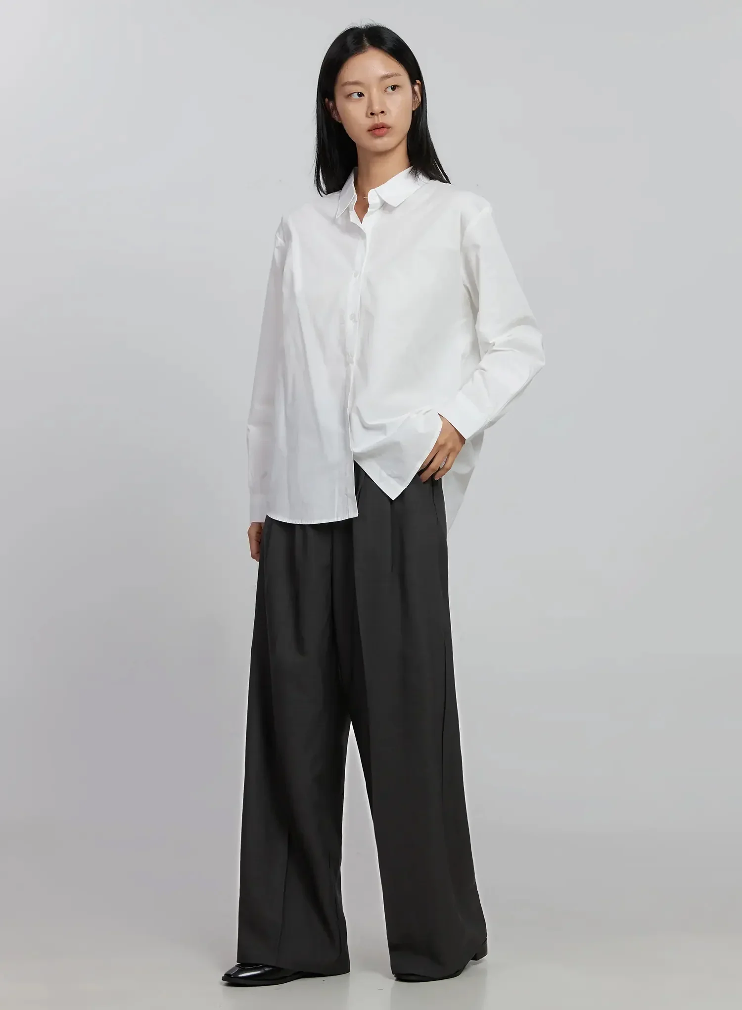 Basic Long Sleeve Button-Up Shirt ID516 - Image 9