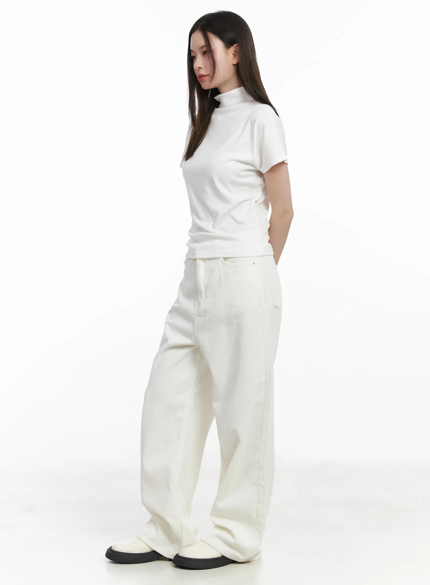 Basic Mock Neck Short Sleeve Top CJ507 - Image 4
