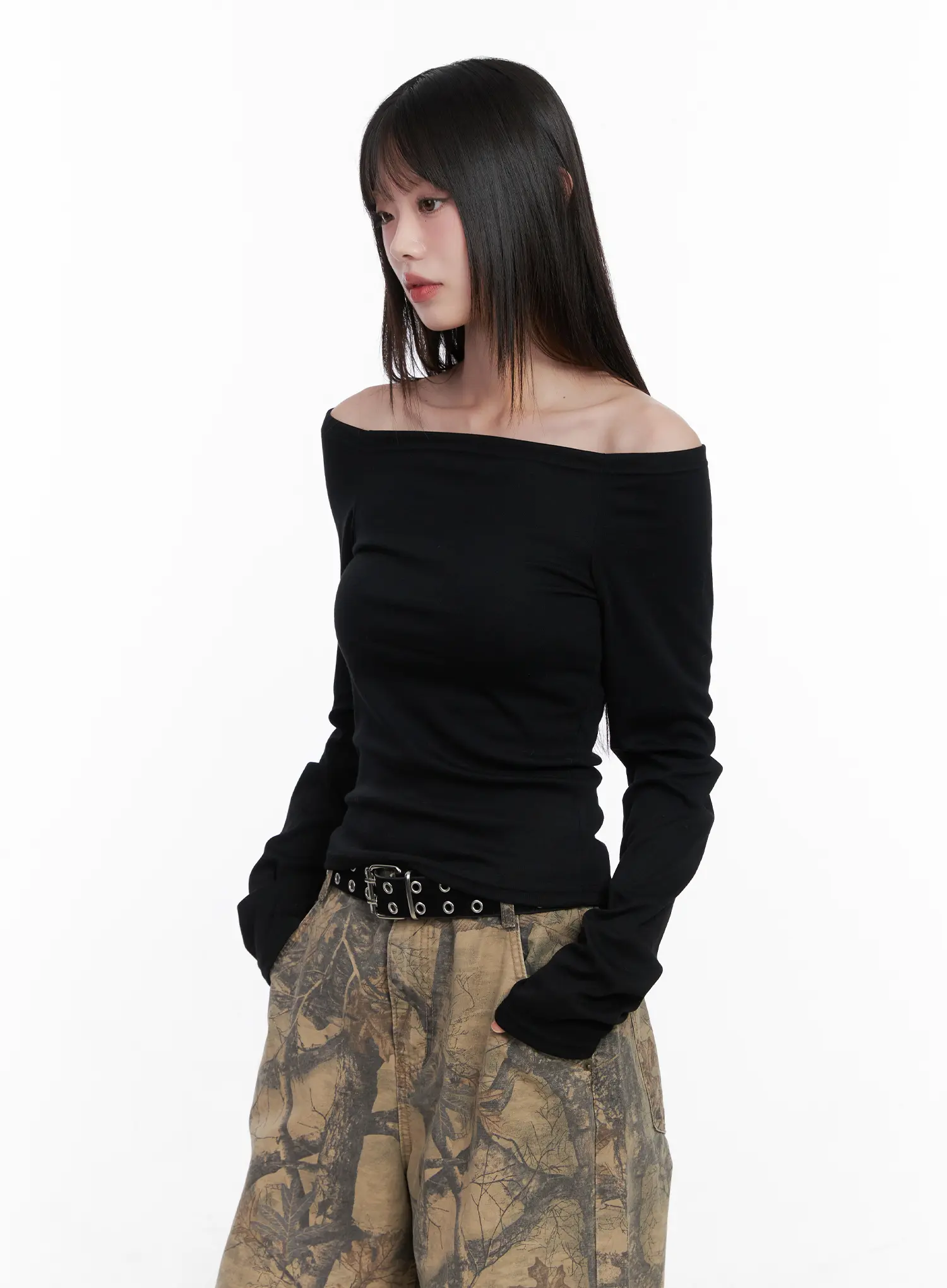 Basic Off-Shoulder Long Sleeve CN510 - Image 2