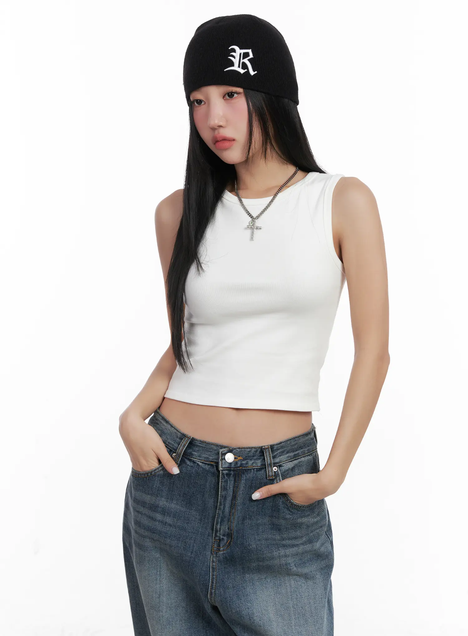Basic Ribbed Crop Tank Top CN528