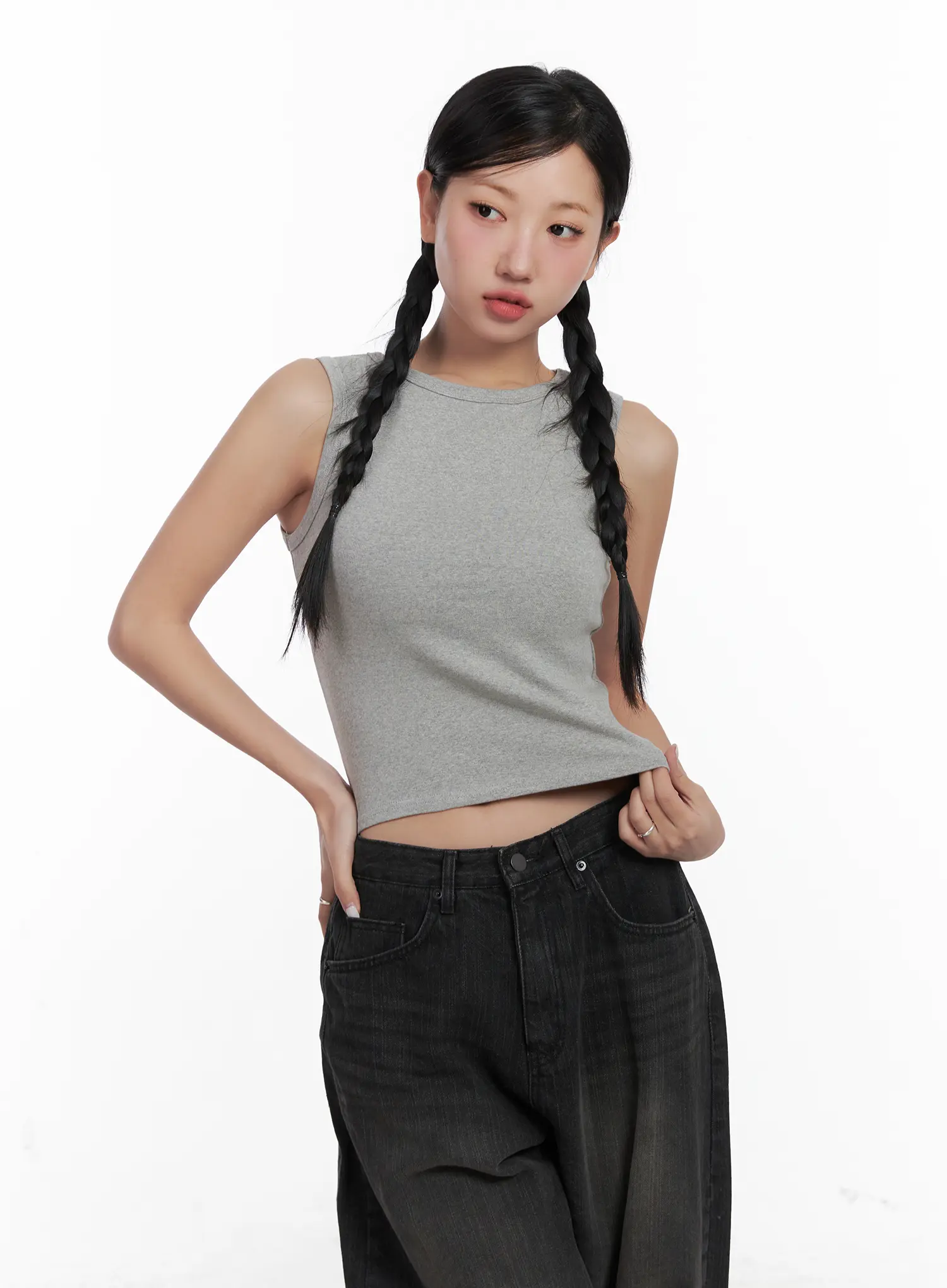 Basic Ribbed Crop Tank Top CN528 - Image 10