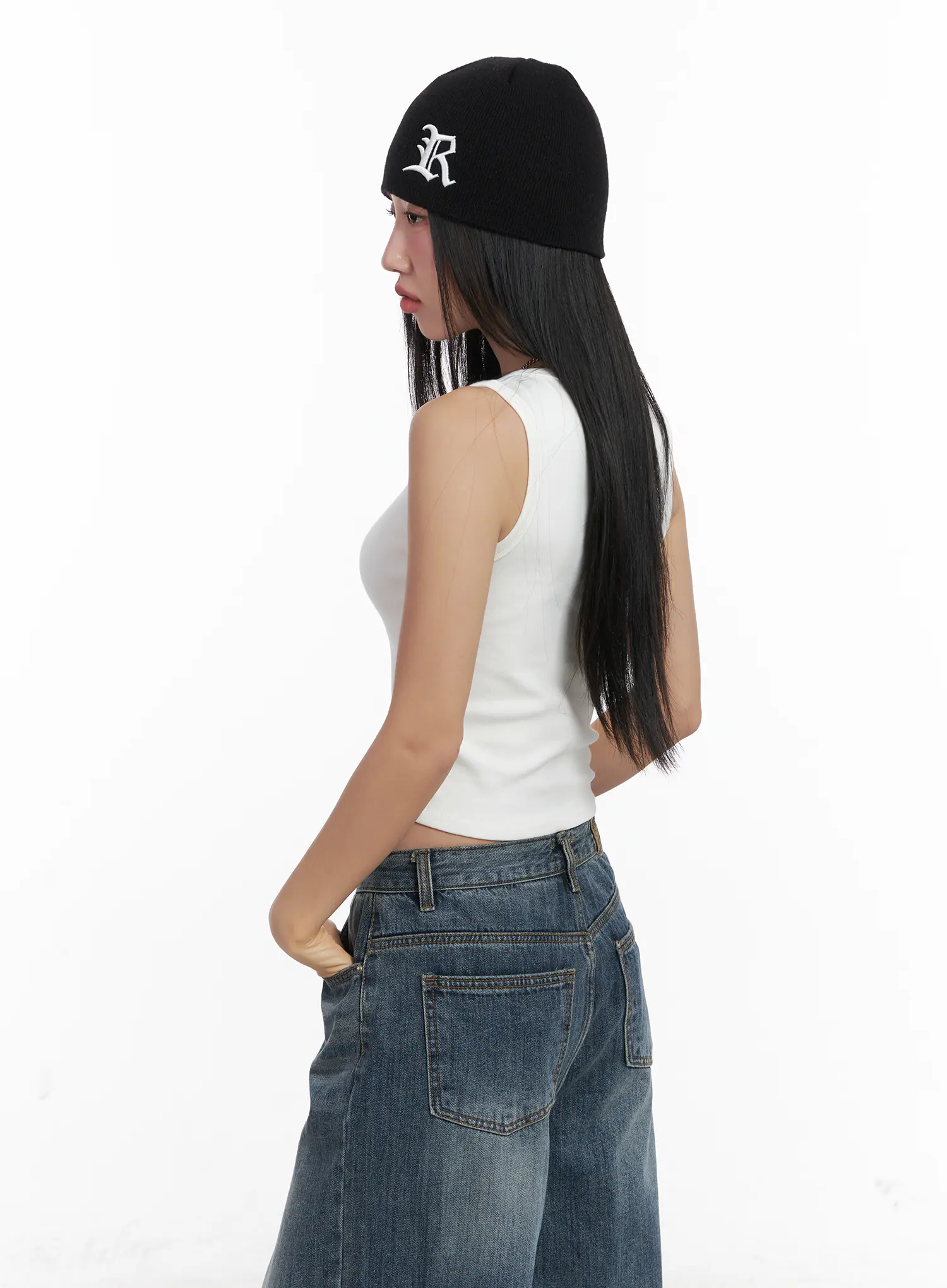 Basic Ribbed Crop Tank Top CN528 - Image 3