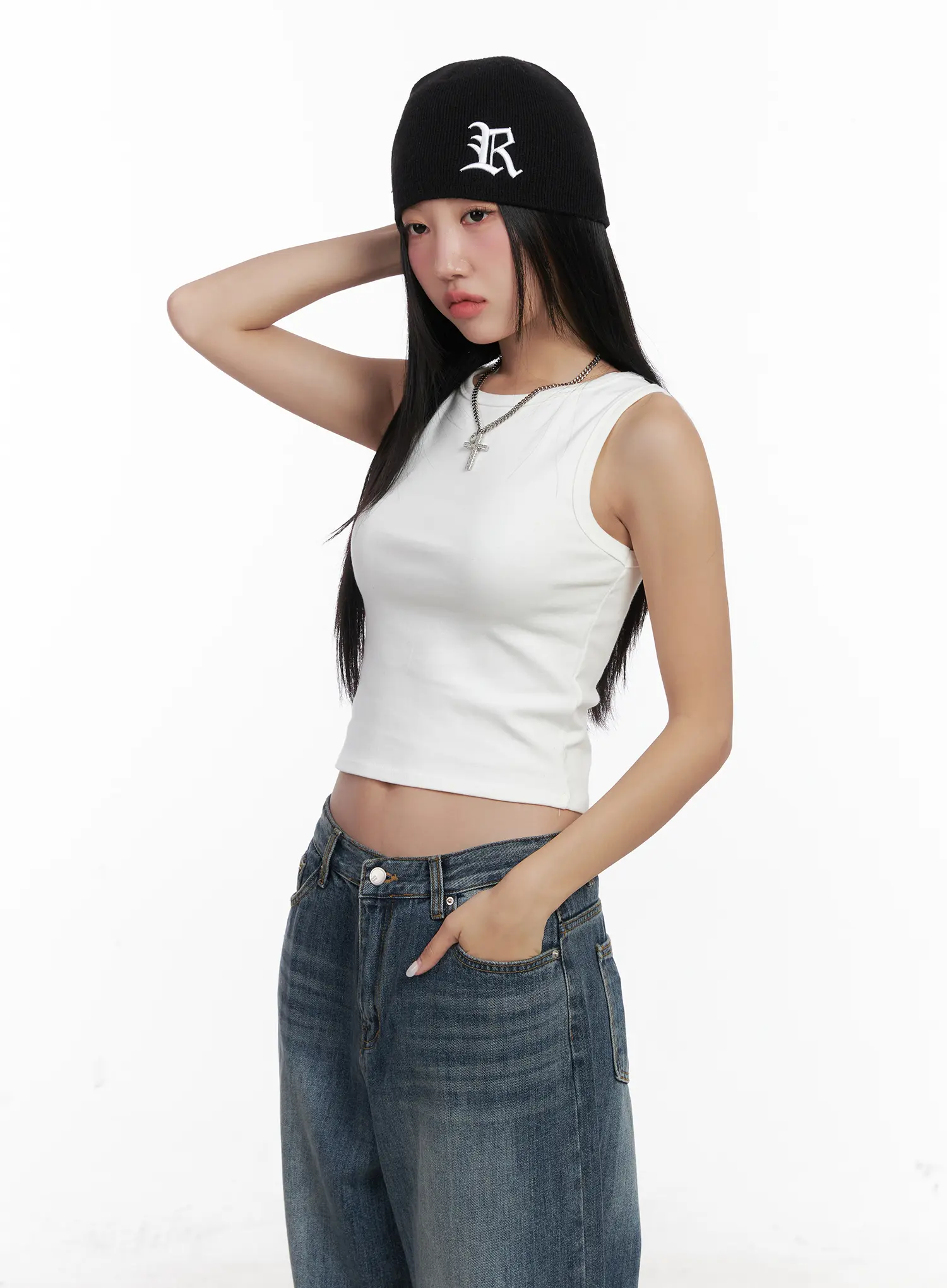 Basic Ribbed Crop Tank Top CN528 - Image 9