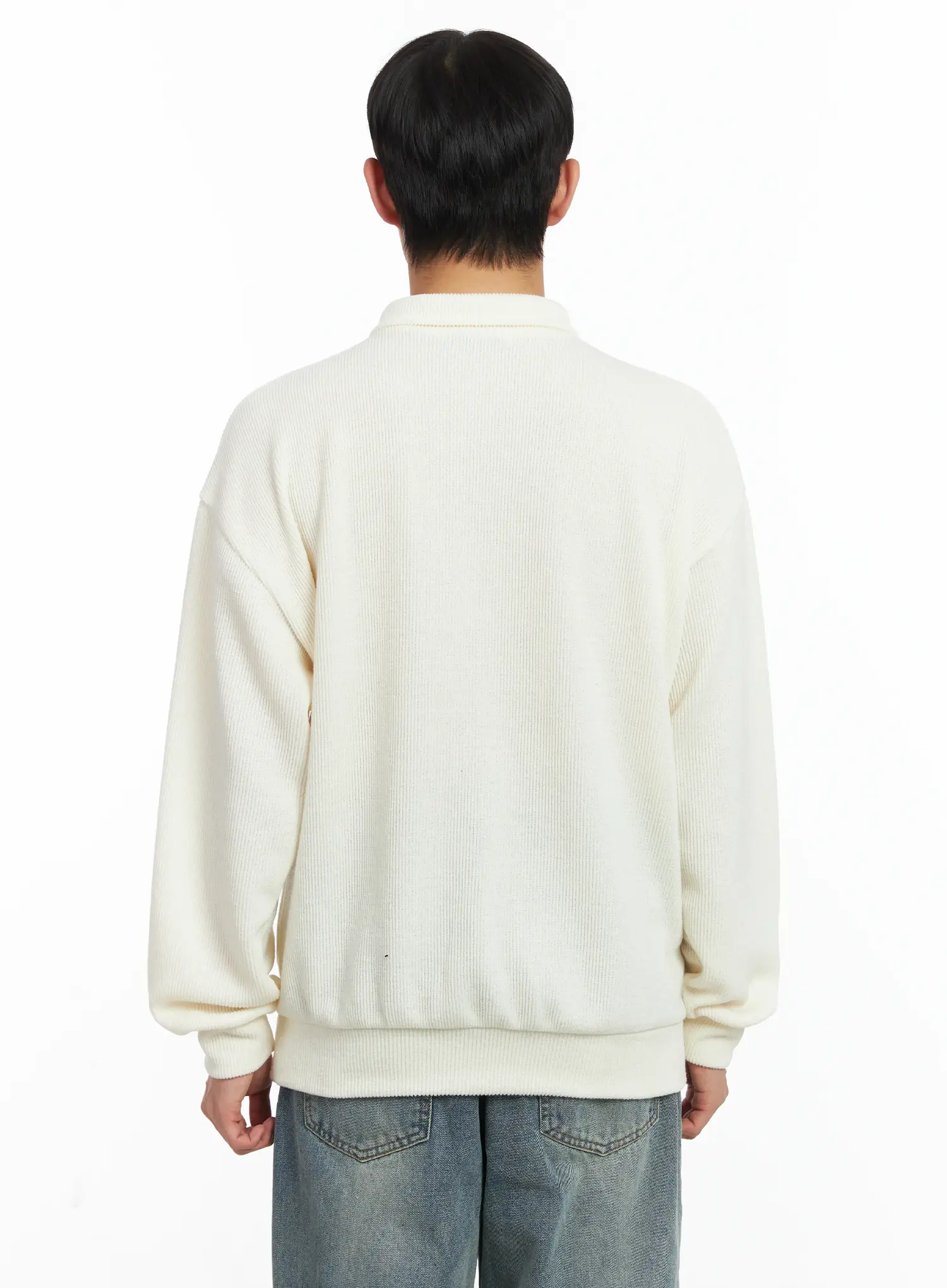 Basic Ribbed Polo Long Sleeve Top ID515 - Image 5