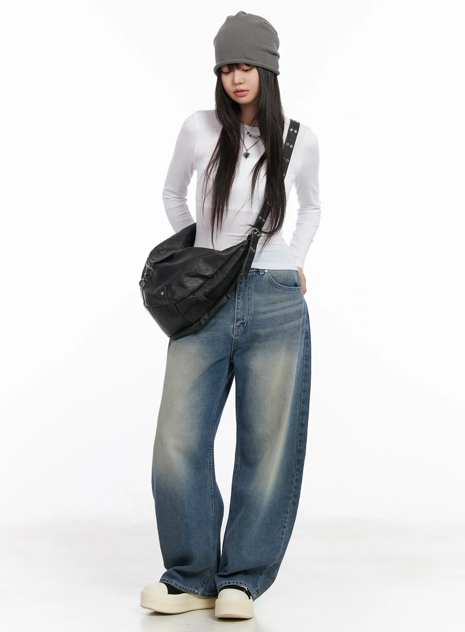 Basic Round Neck Crop Long Sleeve Tee CM512 - Image 7