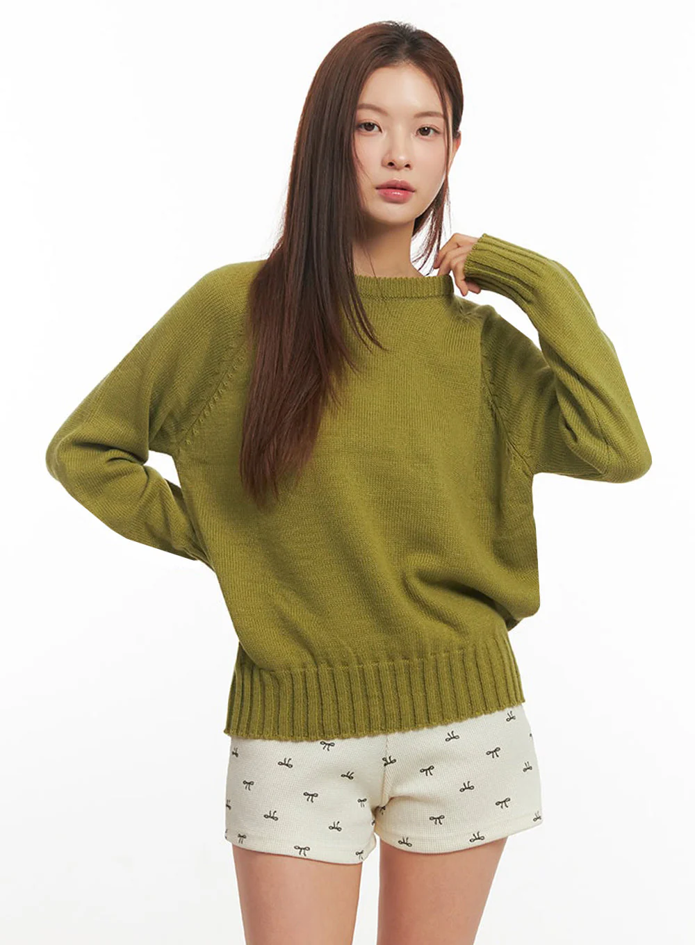 Basic Round Neck Sweater IM513 - Image 2