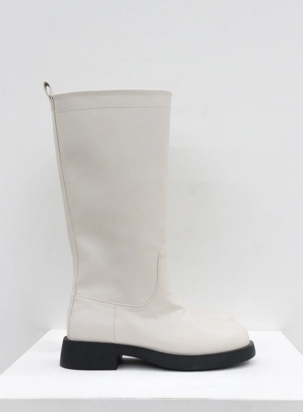 Basic Round Toe Wide Long Boots OS19 - Image 11