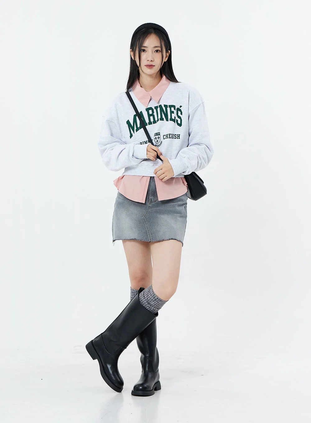 Basic Round Toe Wide Long Boots OS19 - Image 7
